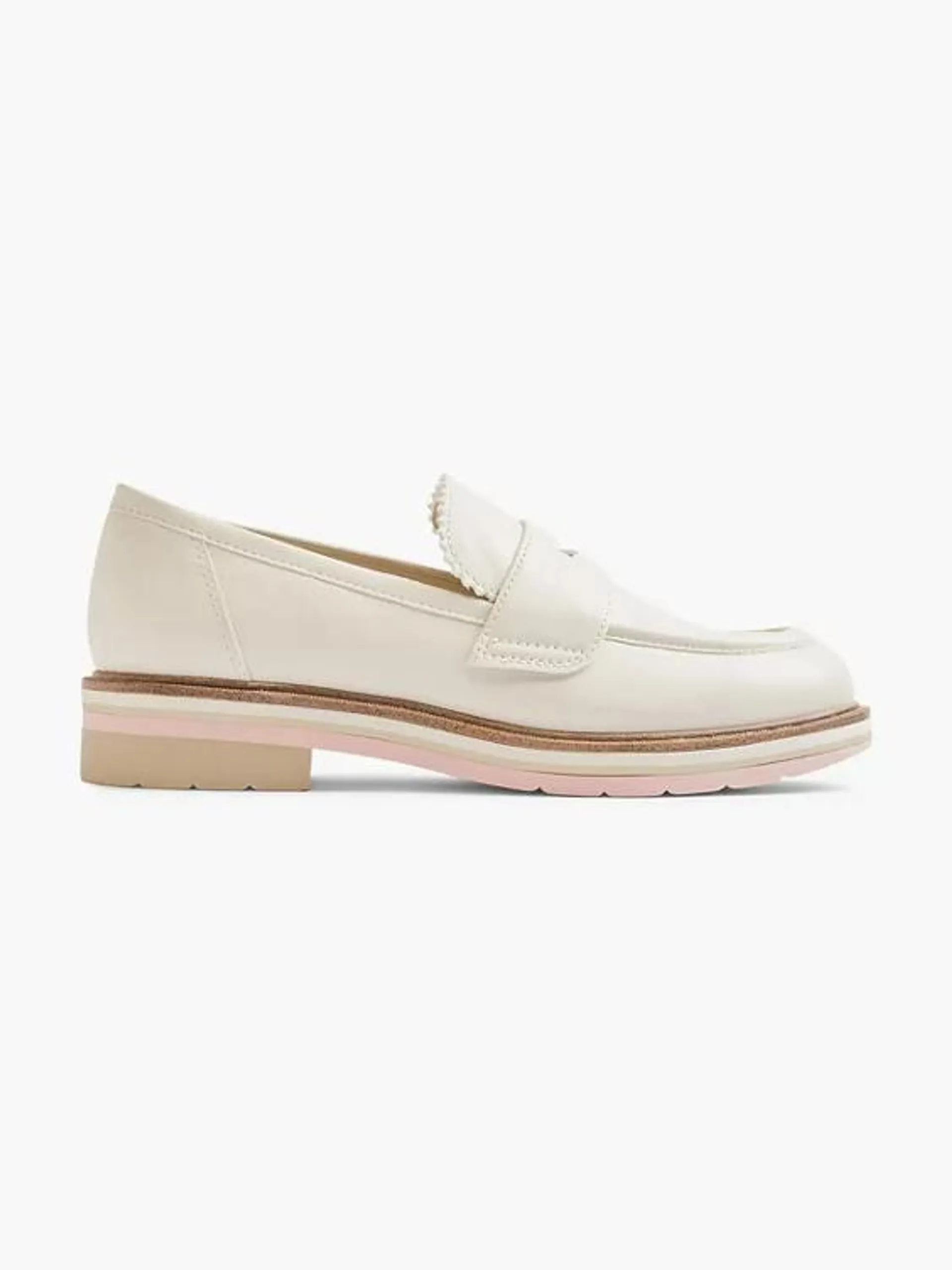 Cream Chunky Loafer with Rand Detail