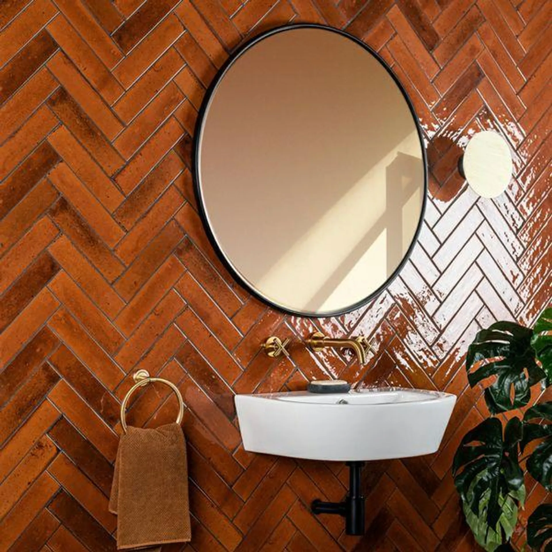 Hope Ochre Gloss Brick Effect Wall Tiles