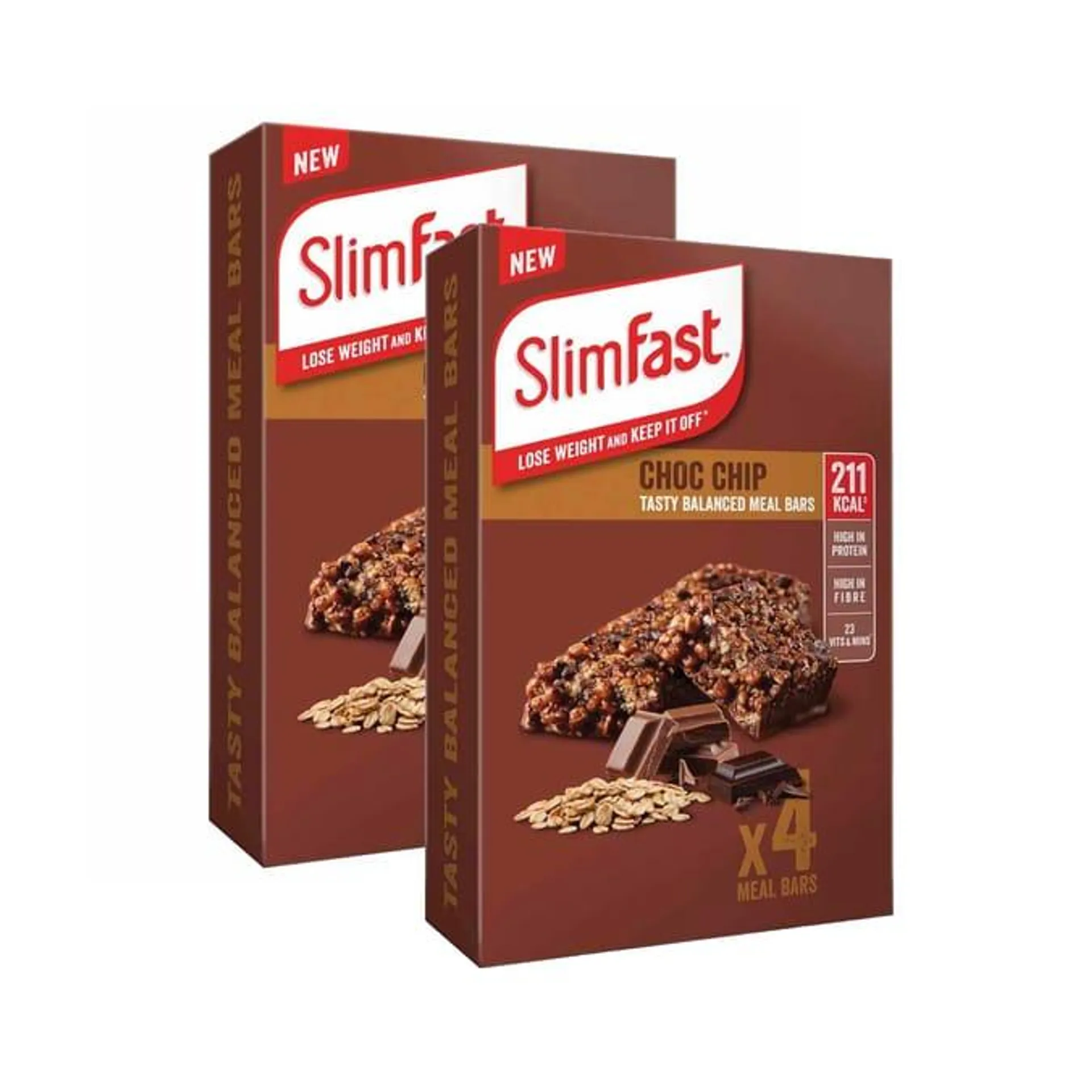 SlimFast Meal Bars 4 Pack 60g - Choc Chip x2