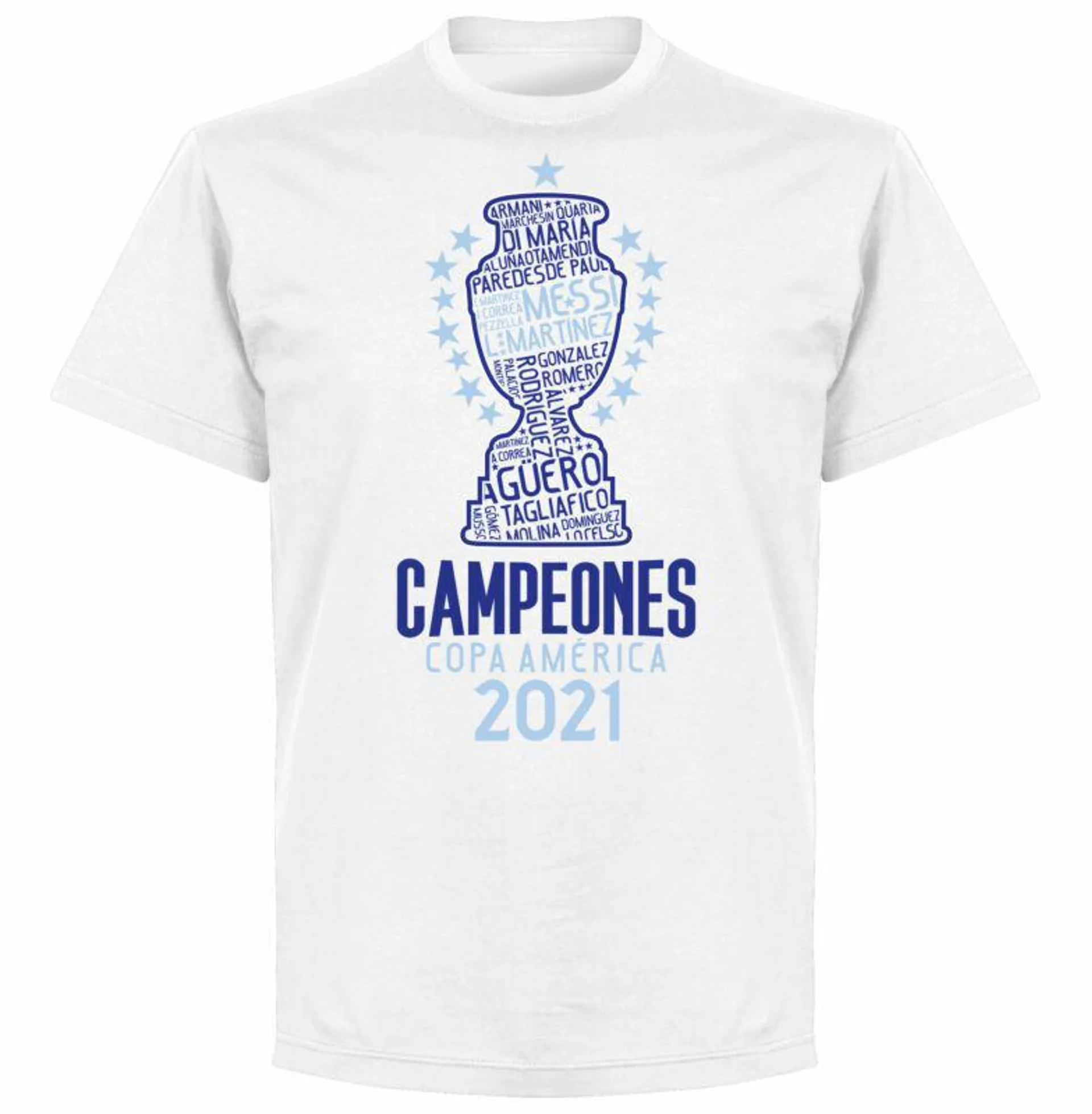 Argentina 2021 Copa America Champions T-shirt - White