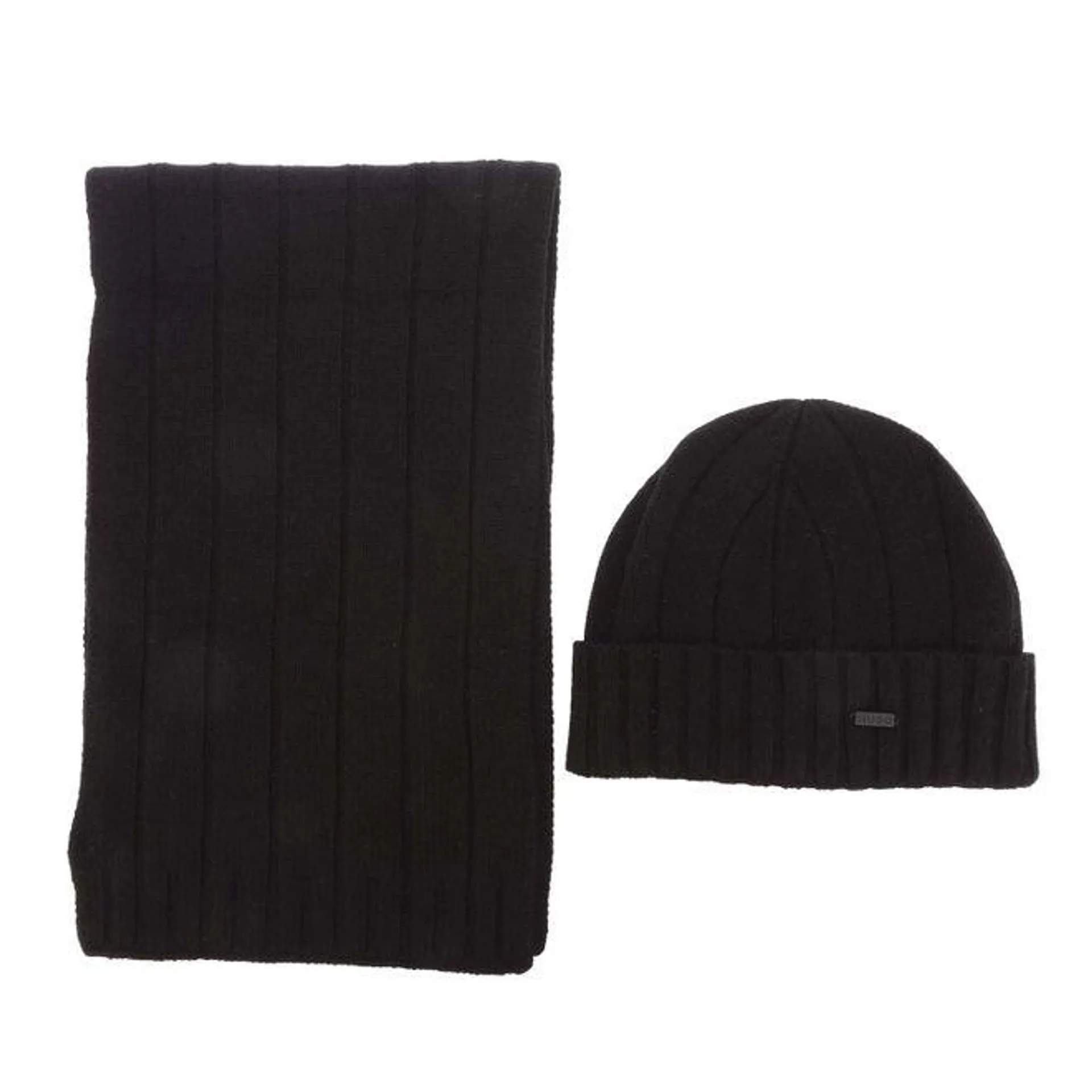 Hugo Boss Beanie & Scarf Set in Black