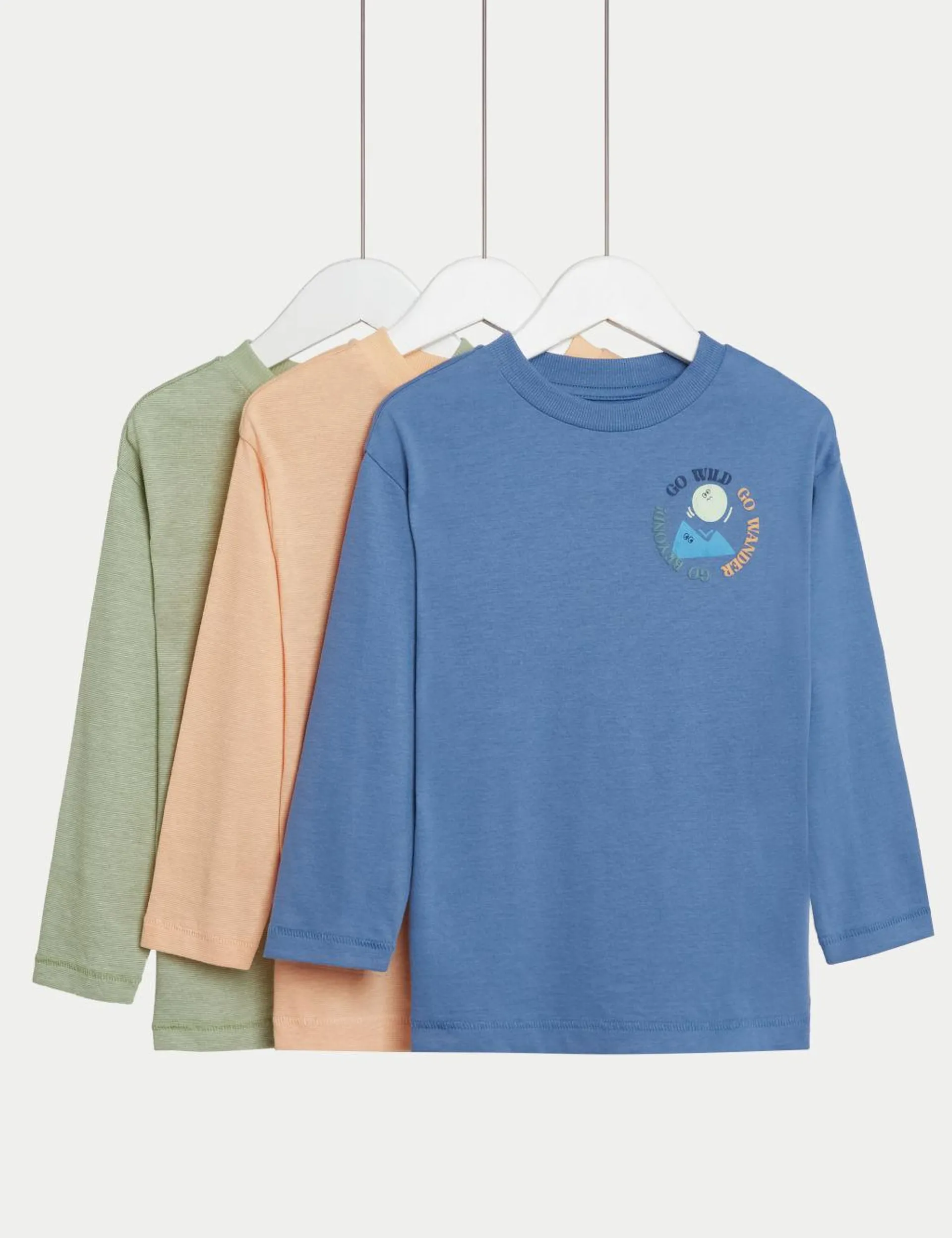 3pk Pure Cotton Tops (2-8 Yrs)