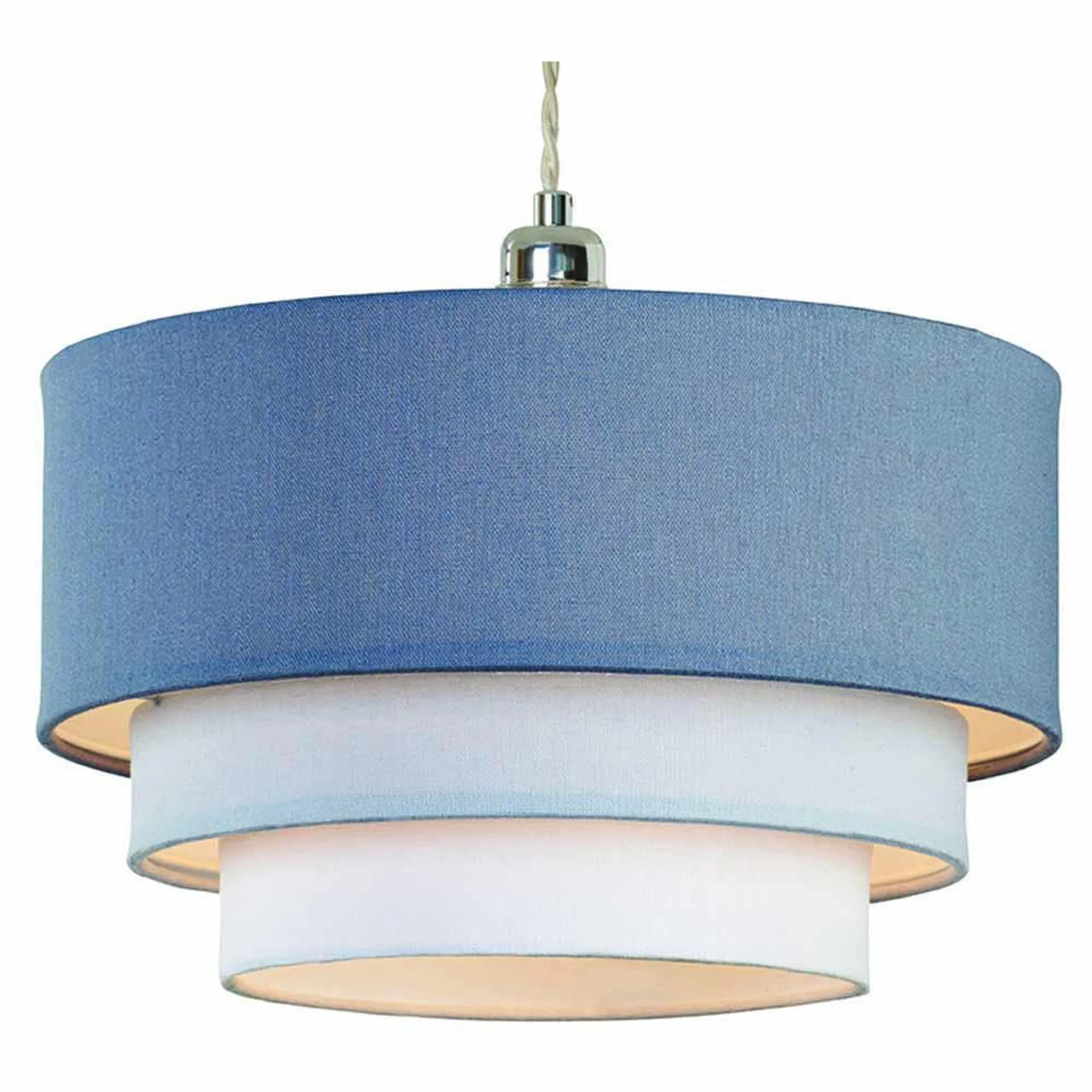 The Lighting and Interiors Denim Blue 3 Tier Pendant Shade