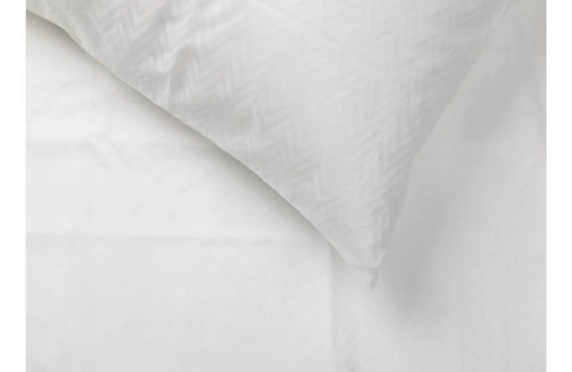 Herringbone White Standard Pillowcase