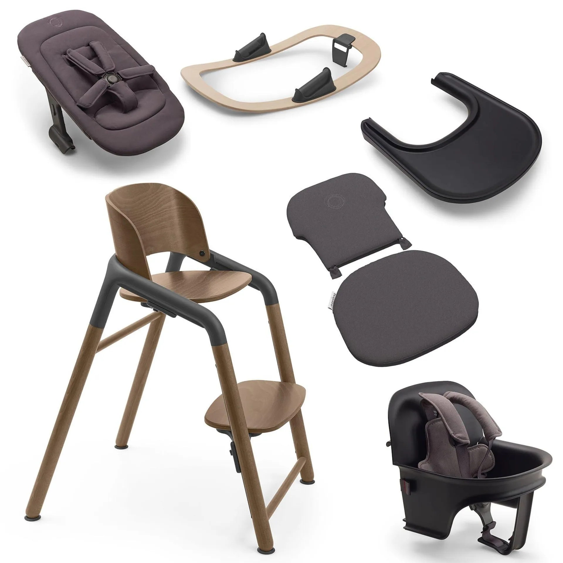 Bugaboo Giraffe Highchair Complete Newborn Bundle in Wood Grey