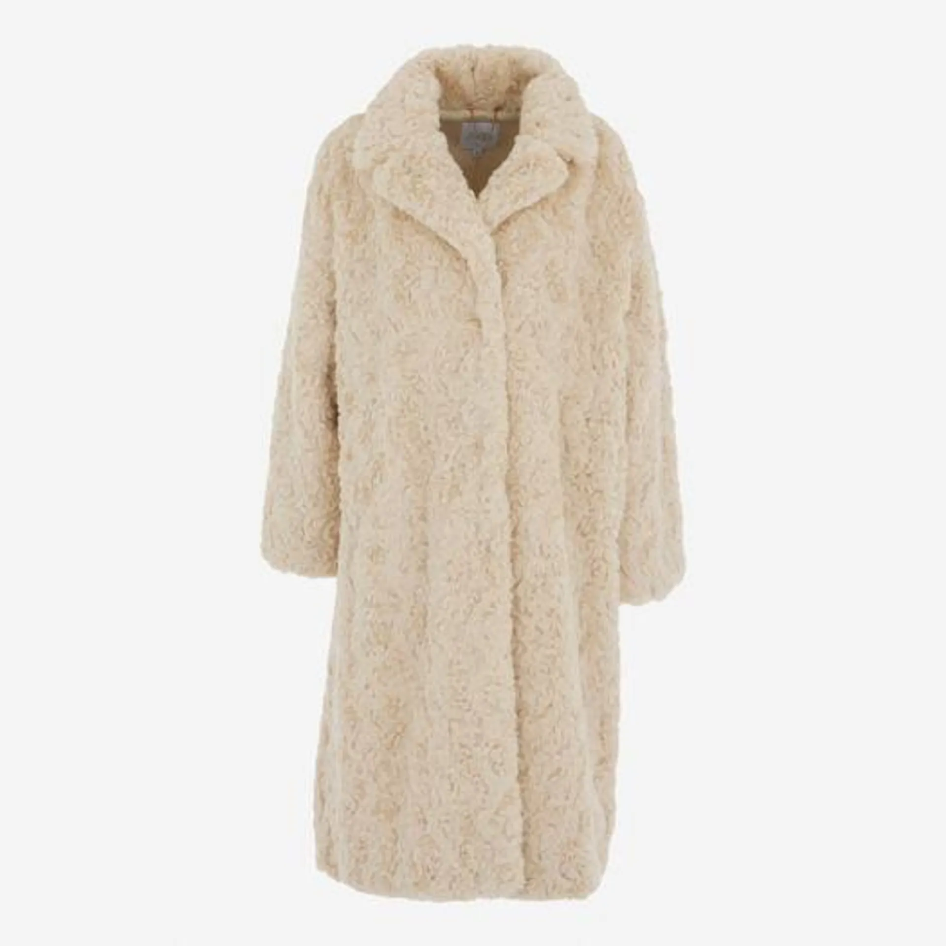 Light Beige Faux Fur Coat