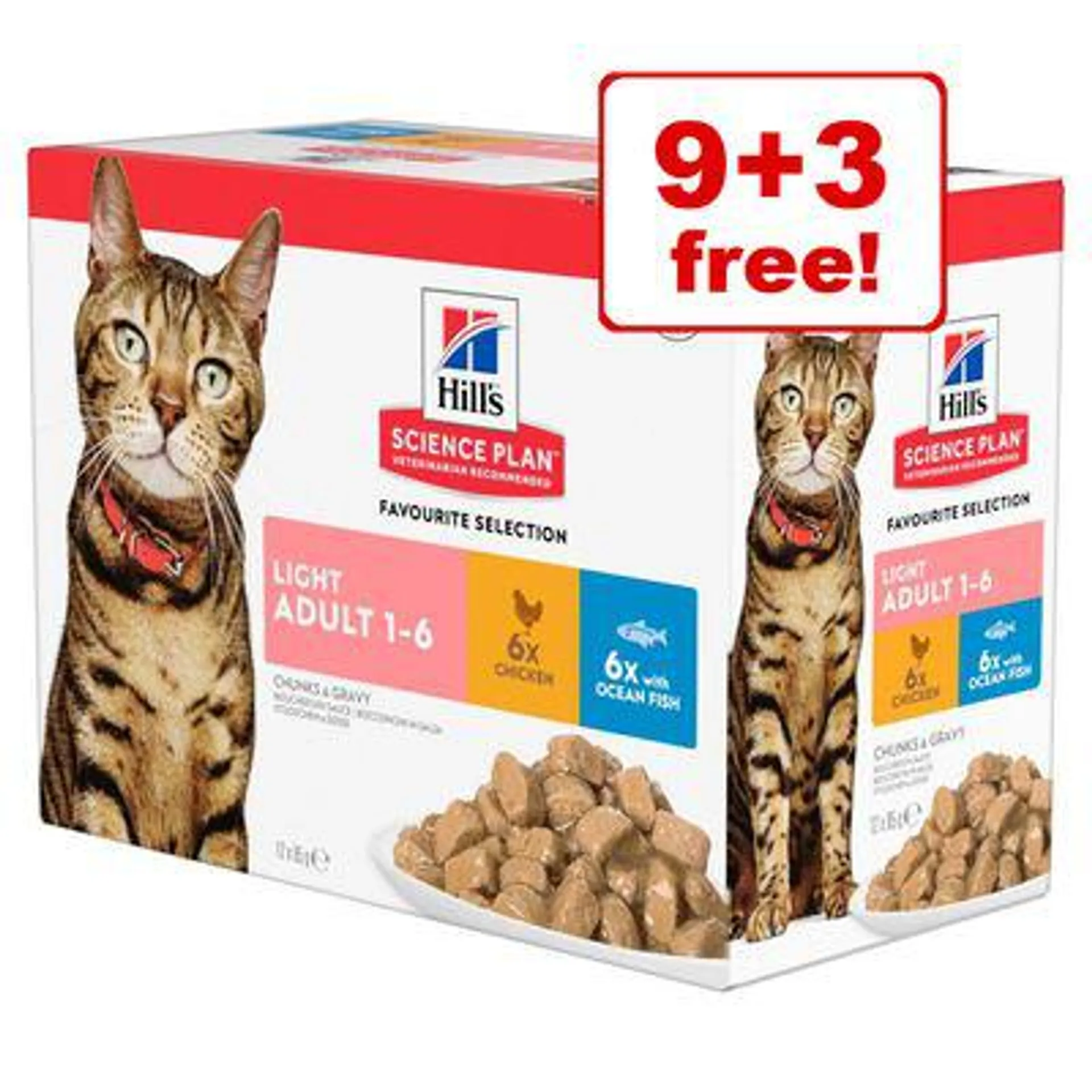 12 x 85g Hill's Science Plan Wet Cat Food - 9 + 3 Free! *
