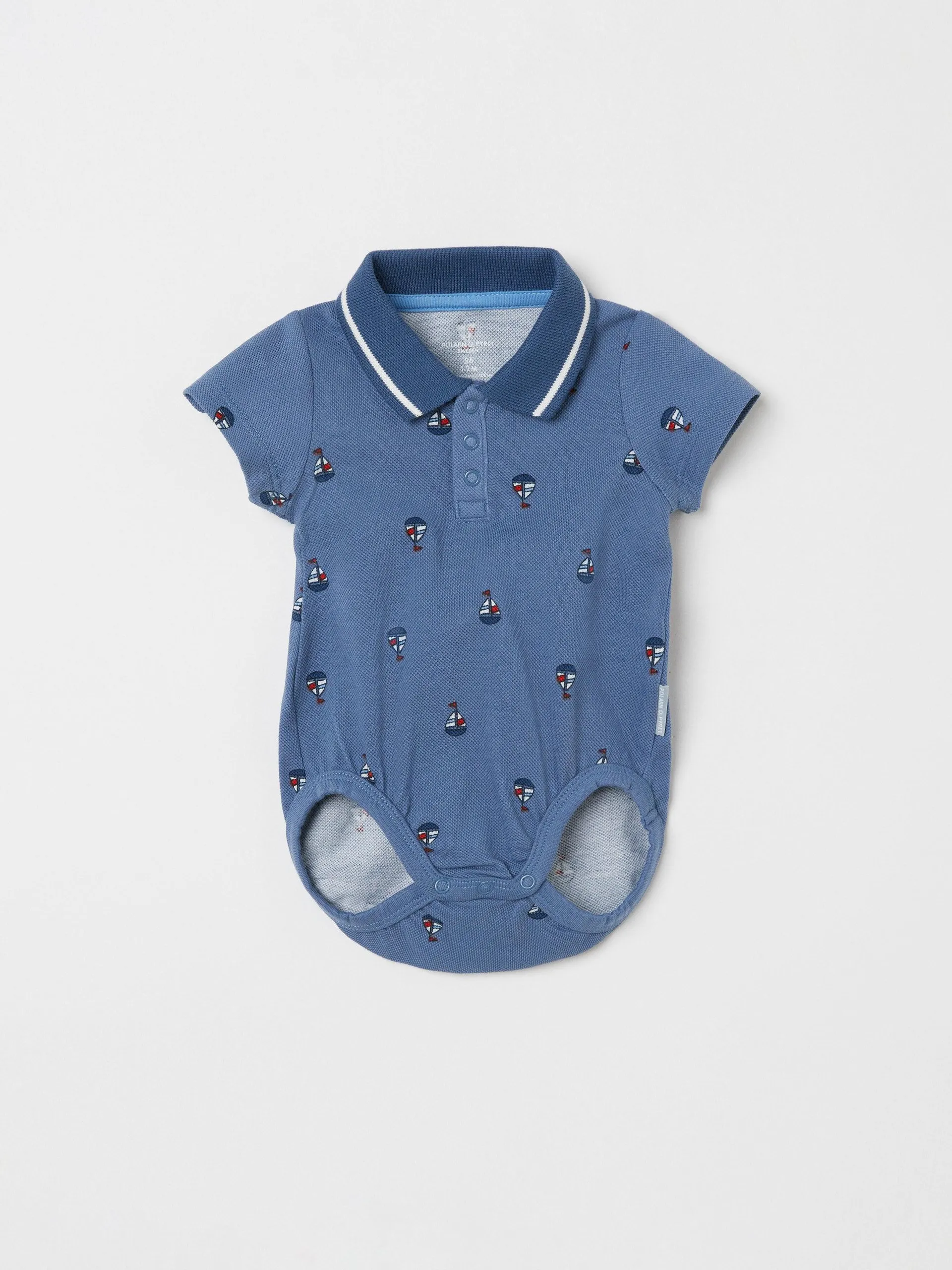 Sailboat Print Polo Babygrow