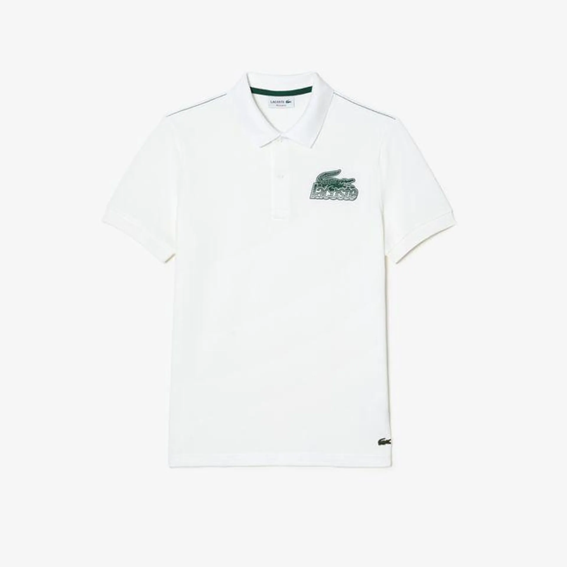 Lacoste Cotton Mini-Pique Polo Shirt in White