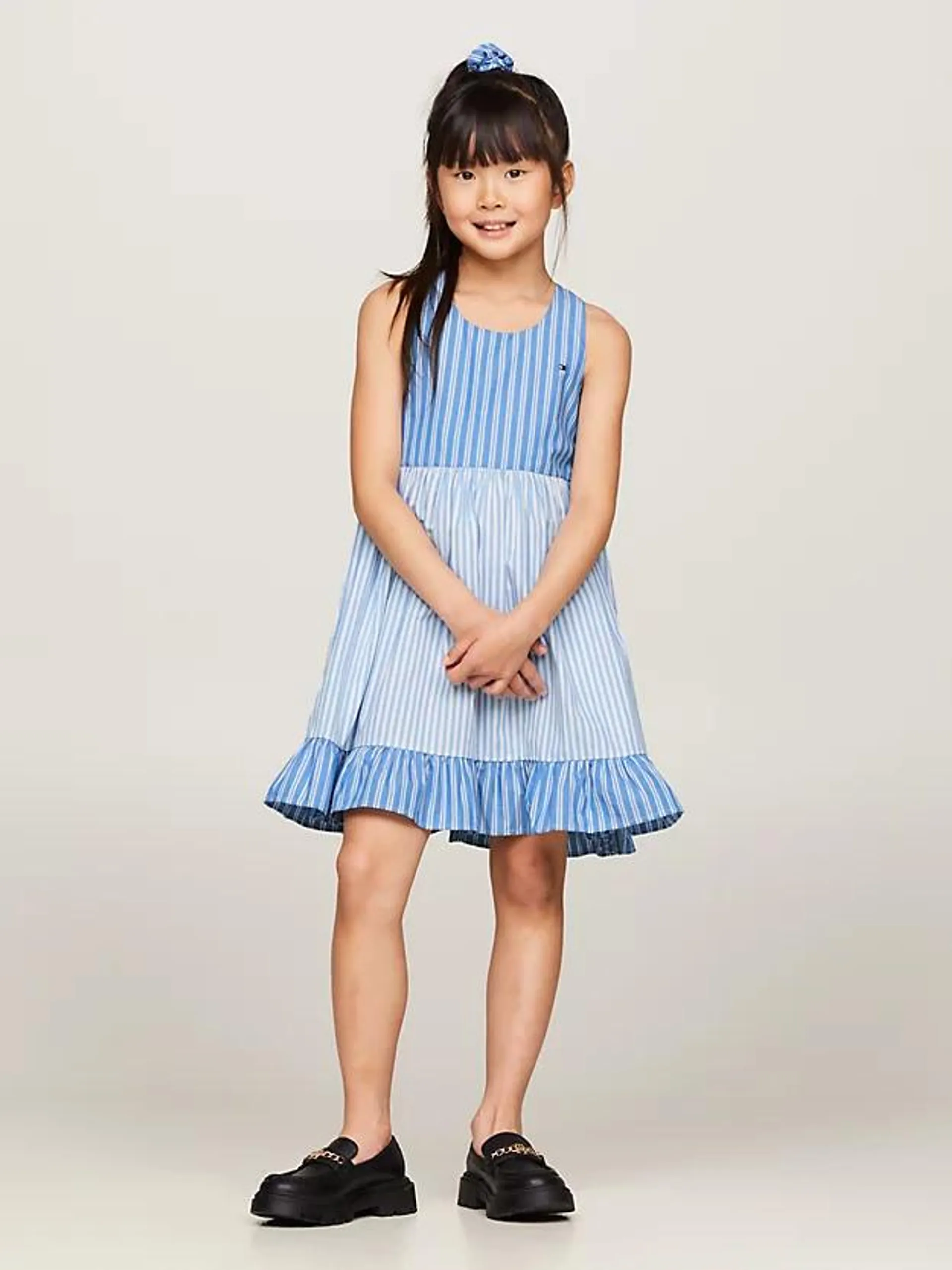 Mixed Stripe Racerback Dress And Scrunchie Set