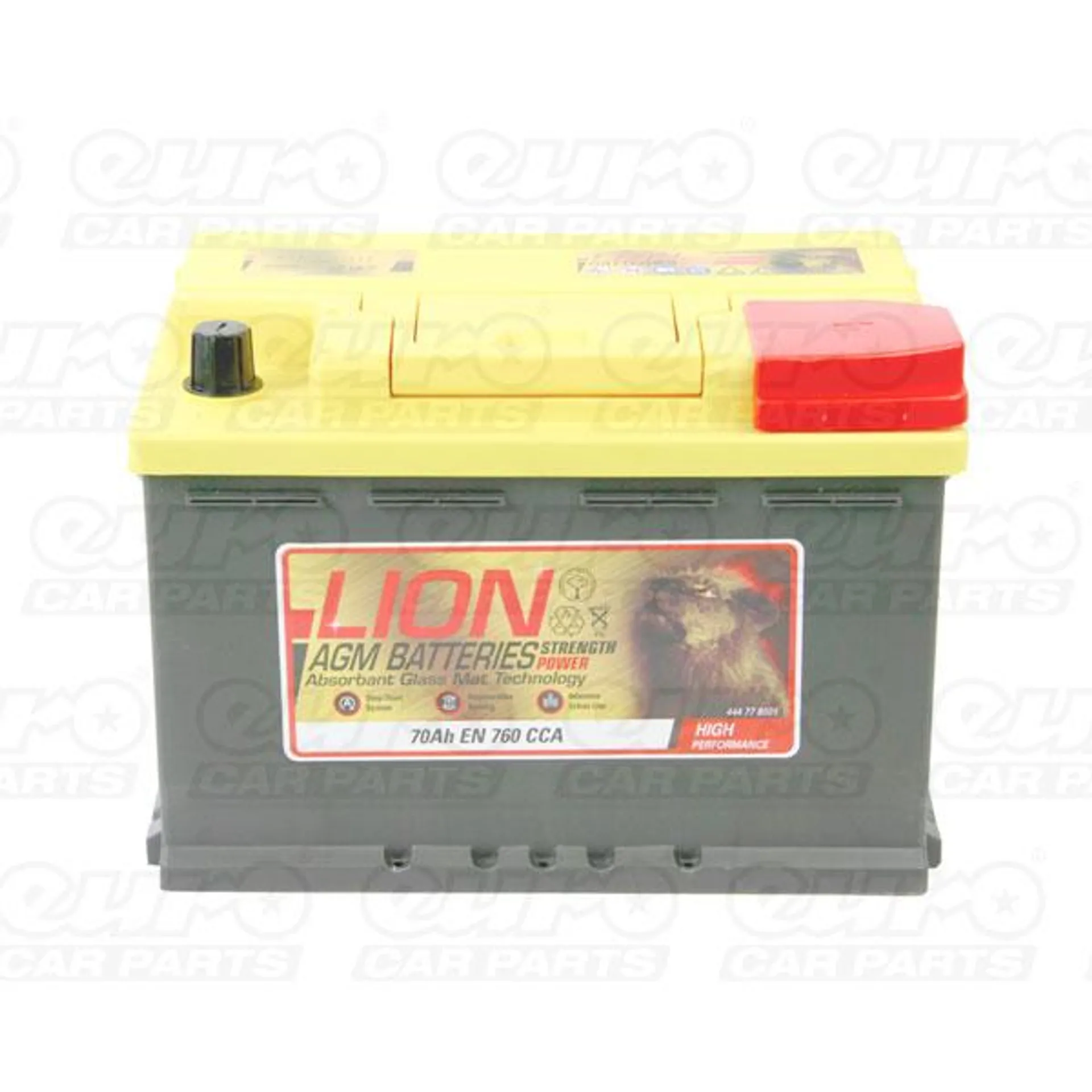 Lion AGM Stop/Start 096 70AH 760CCA Car Battery - 3 Year Guarantee