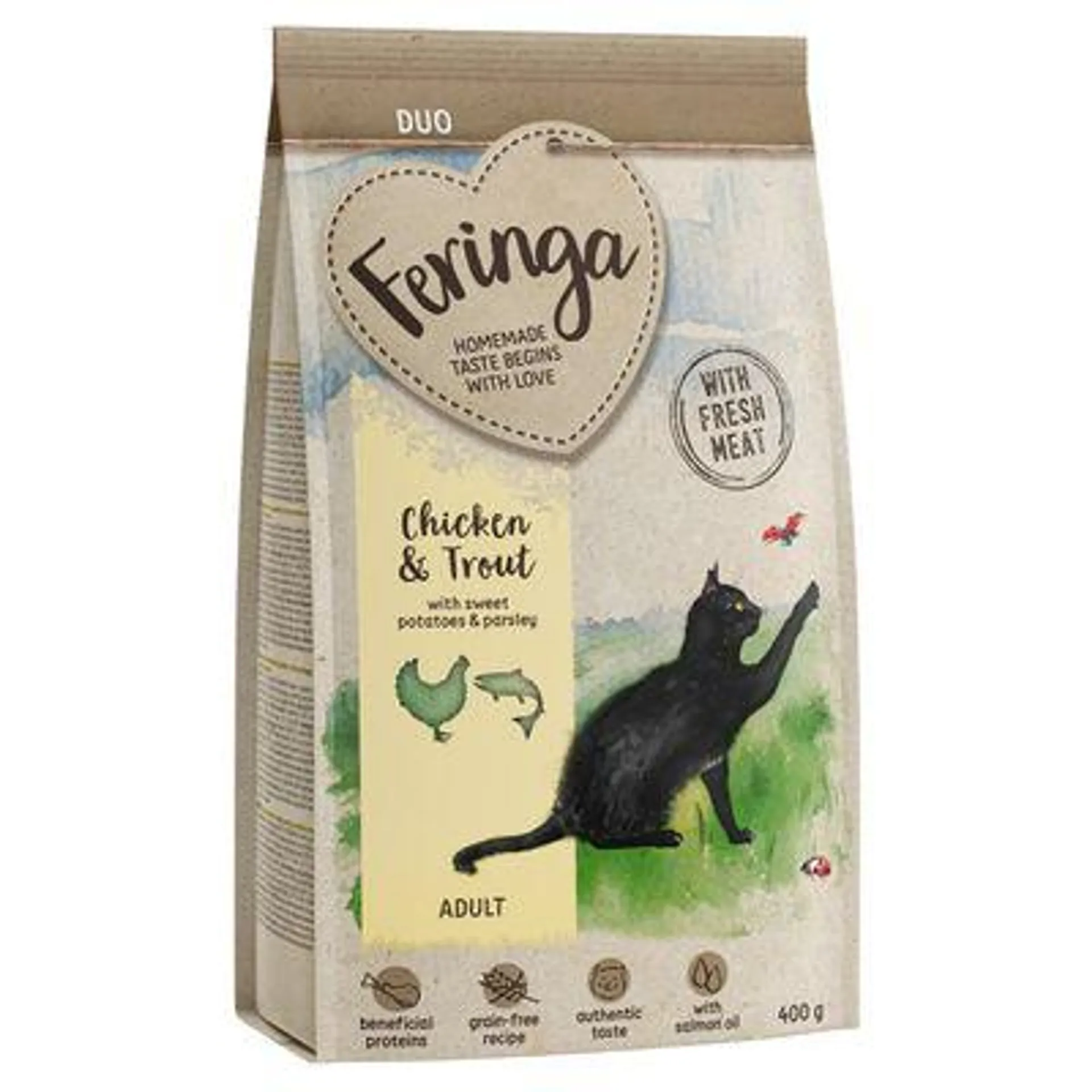 3 x 400g Feringa Dry Cat Food - 2 + 1 Free!*