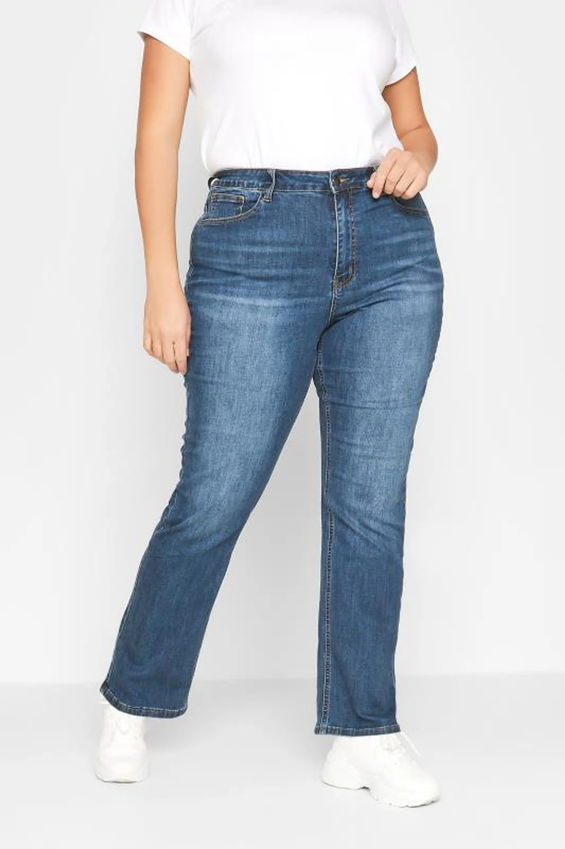 LTS MADE FOR GOOD Tall Mid Blue IVY Stretch Straight Leg Denim Jeans