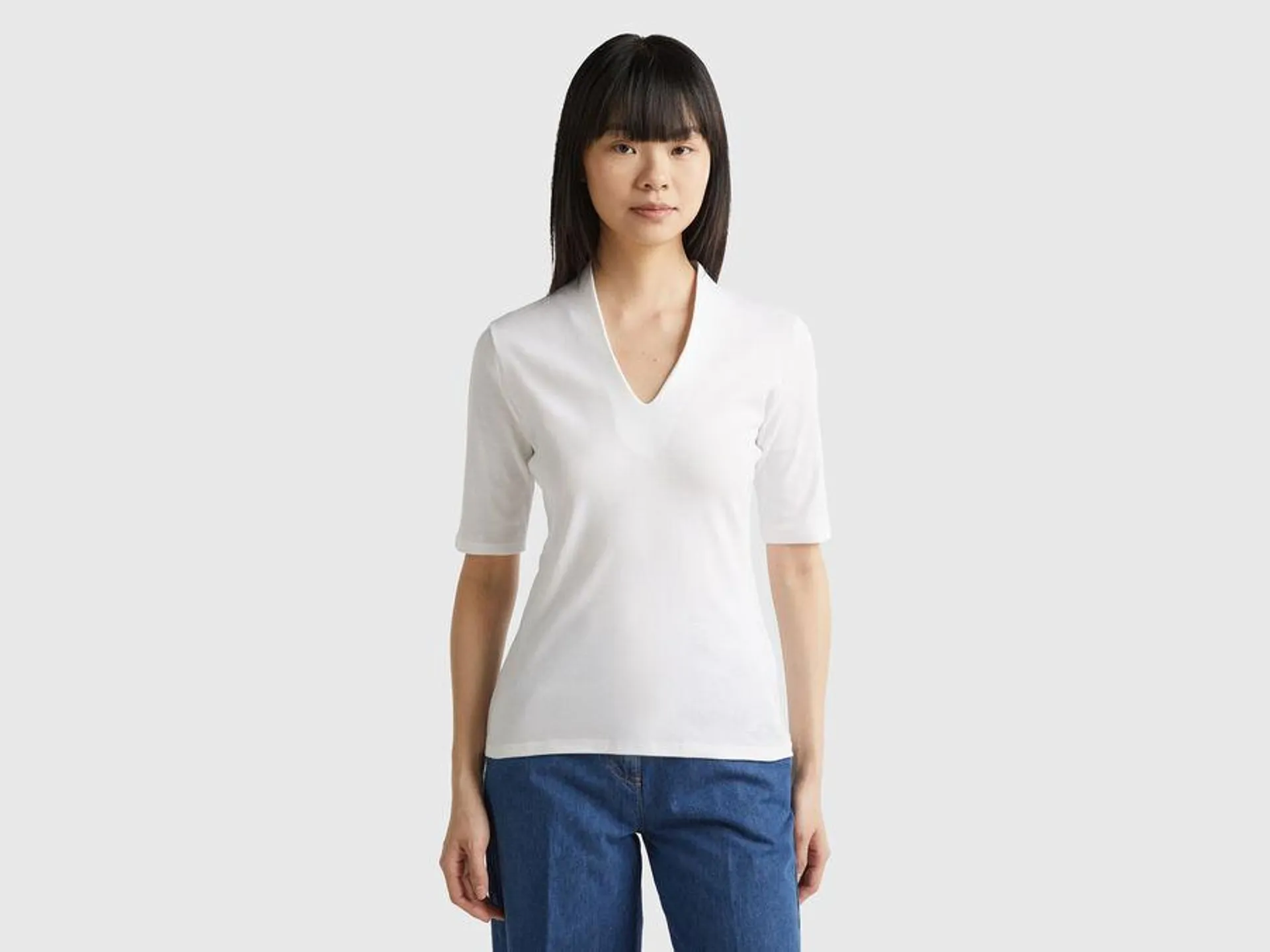 Slim fit t-shirt in long fiber cotton