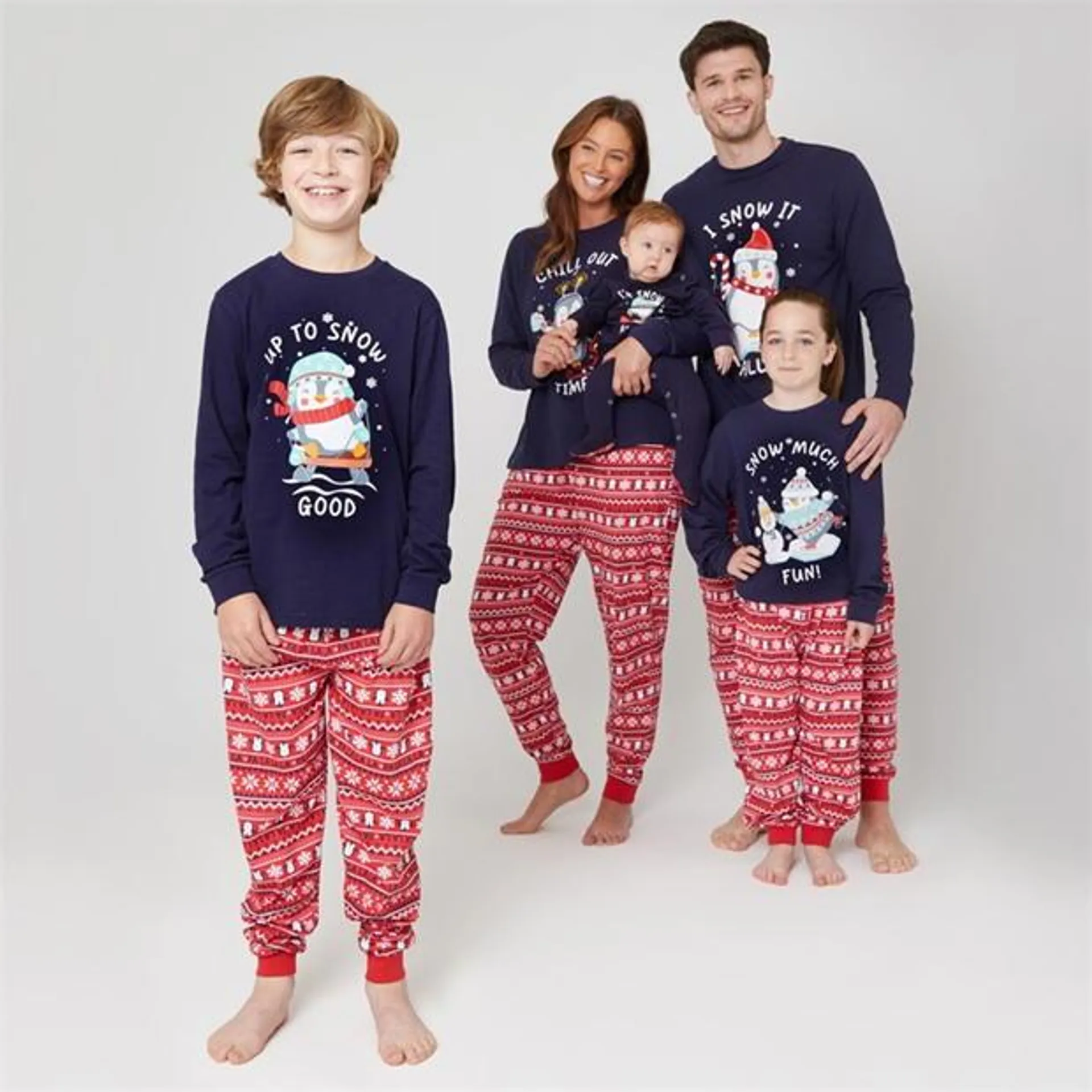 Unisex Kids Family Christmas Penguin Pyjama Set