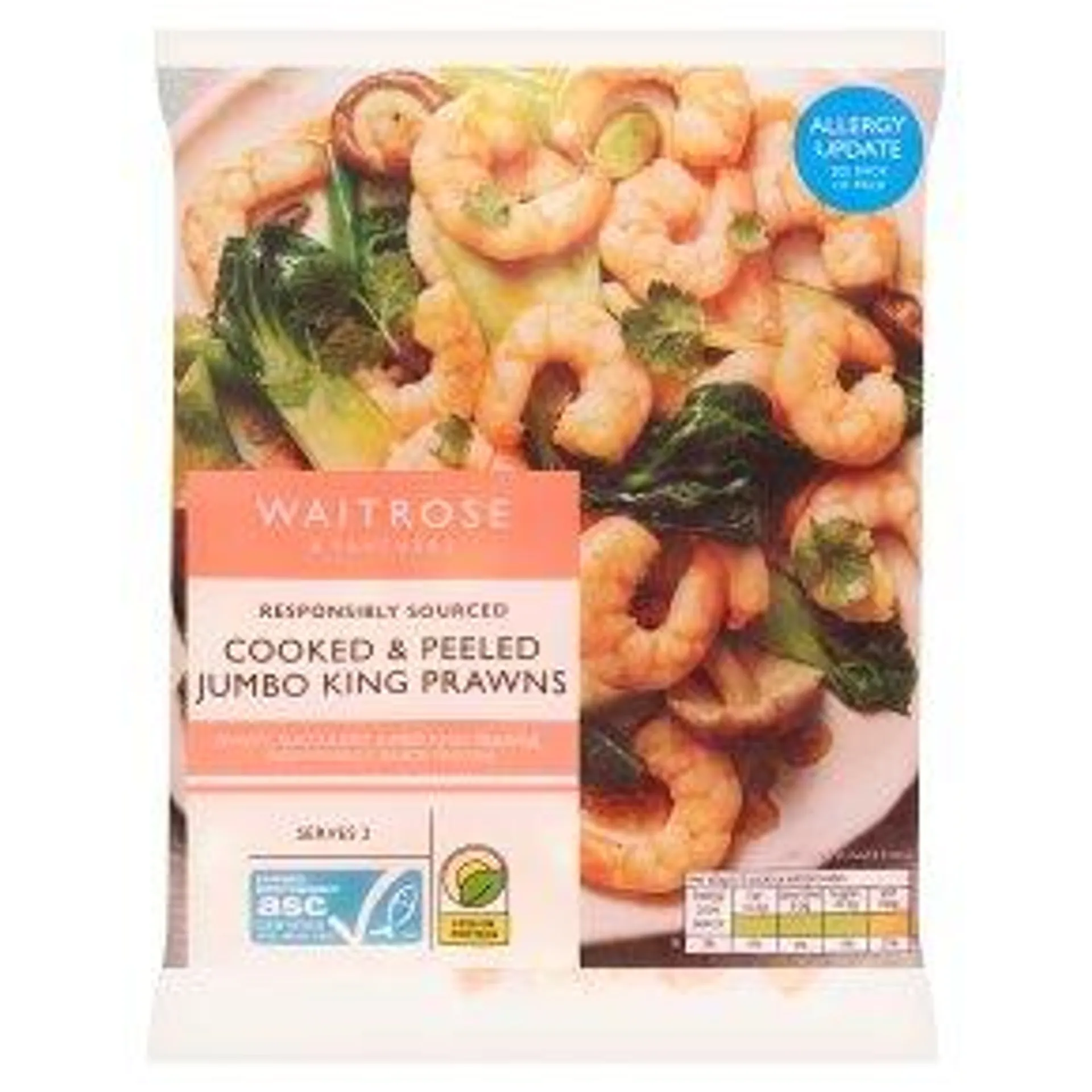 Waitrose ASC Cooked Jumbo King Prawns