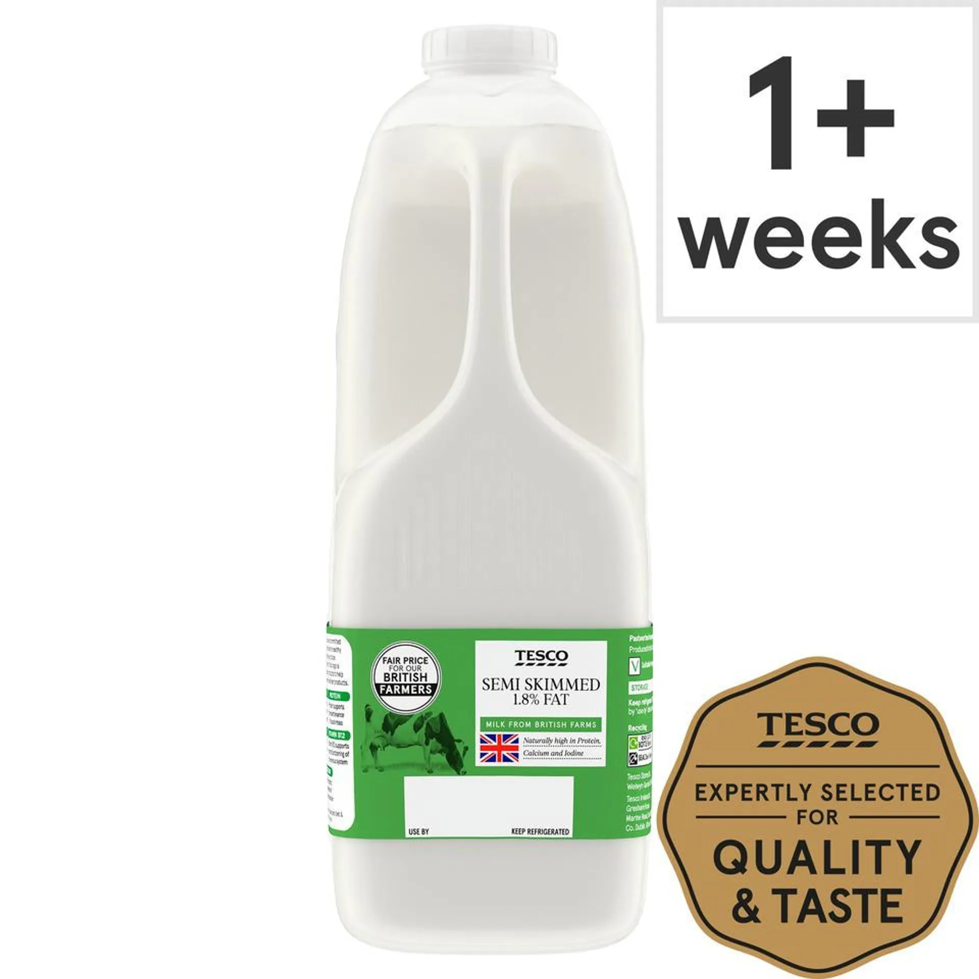 Tesco British Semi Skimmed Milk 2.272L, 4 Pints