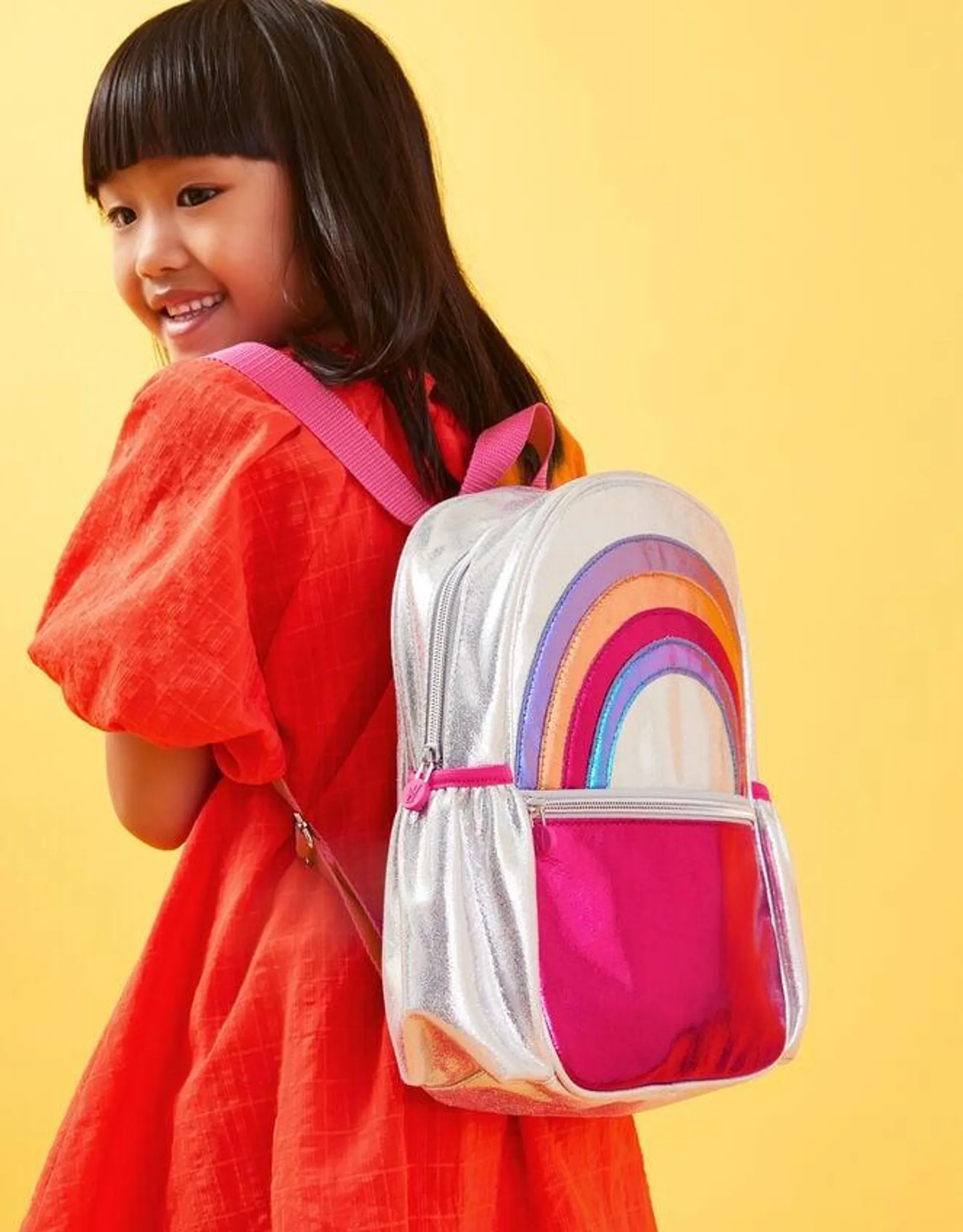 Girls Metallic Rainbow Backpack