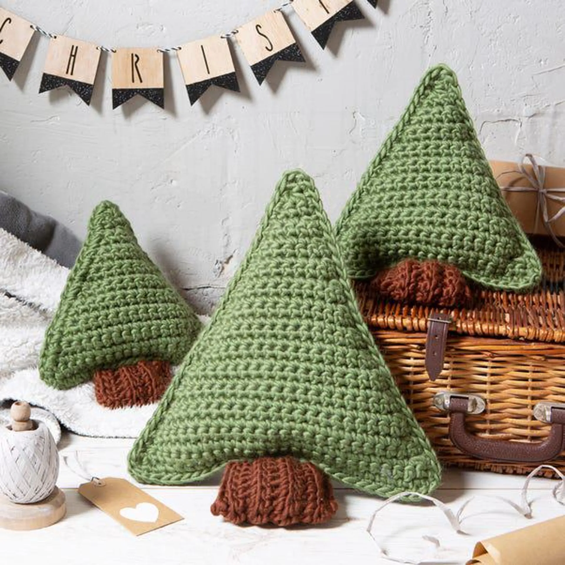 Wool Couture Pine Tree Cushion Crochet Kit