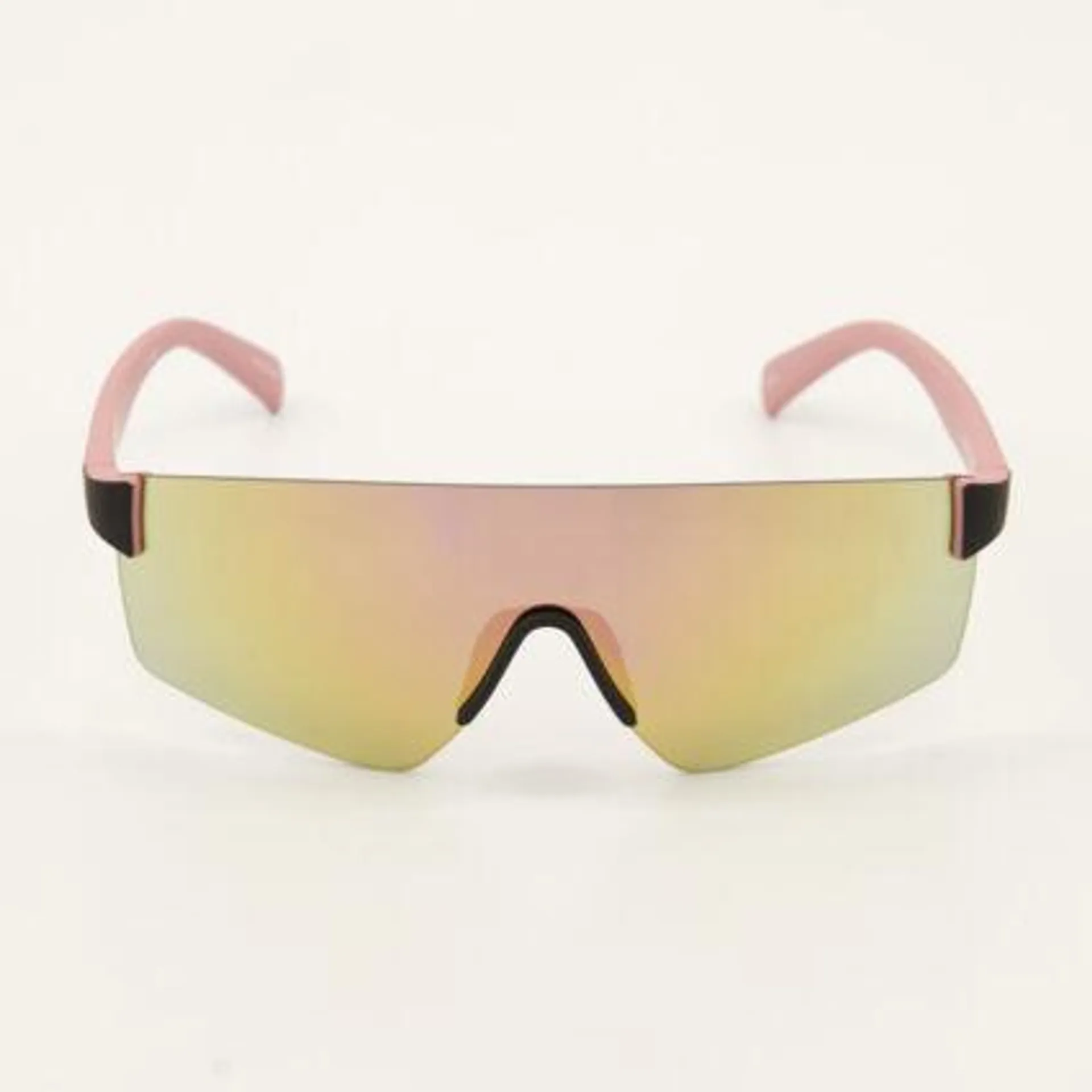 Rose Gold Frameless Sport Sunglasses