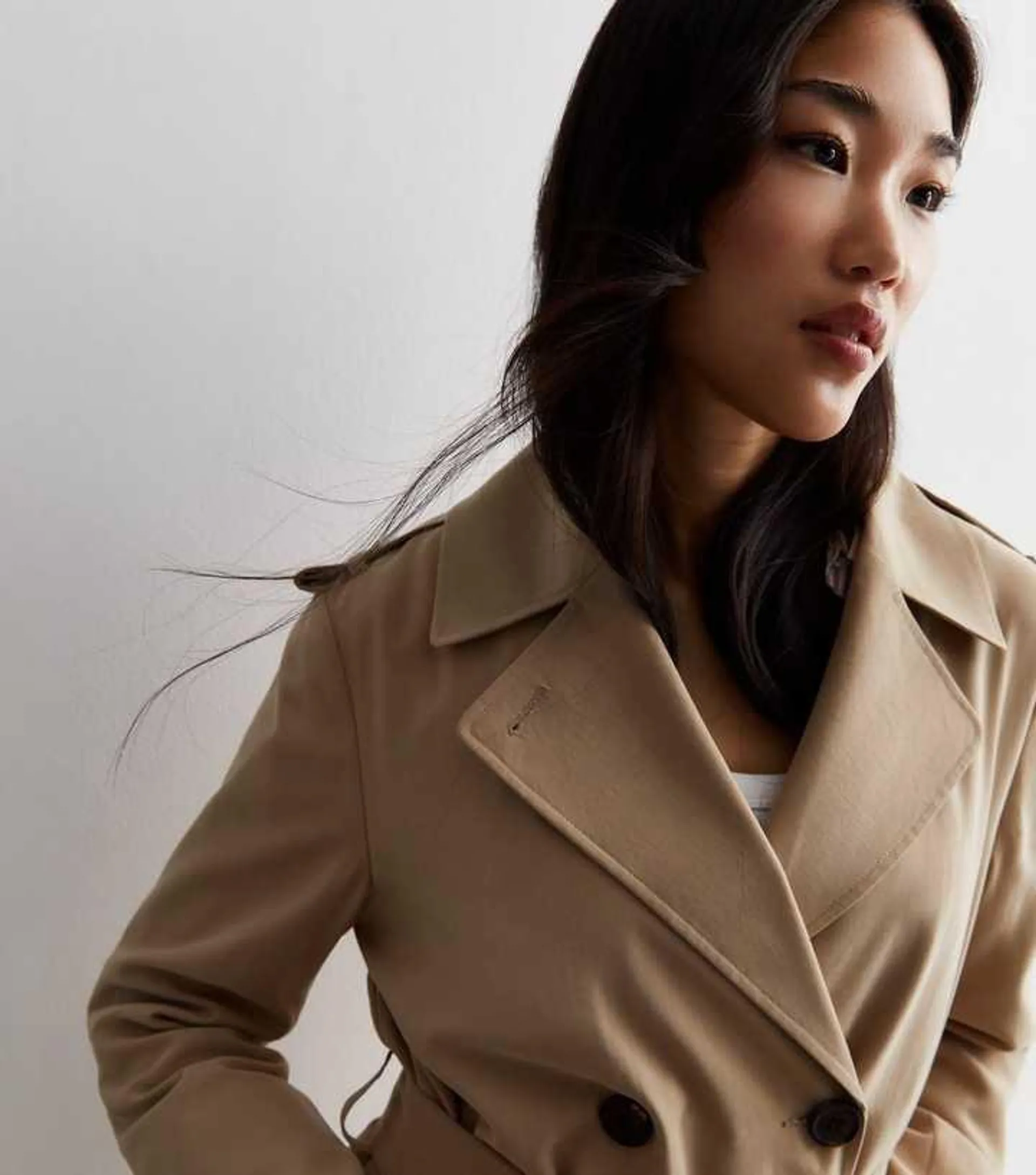 Camel Belted Longline Trench Coat