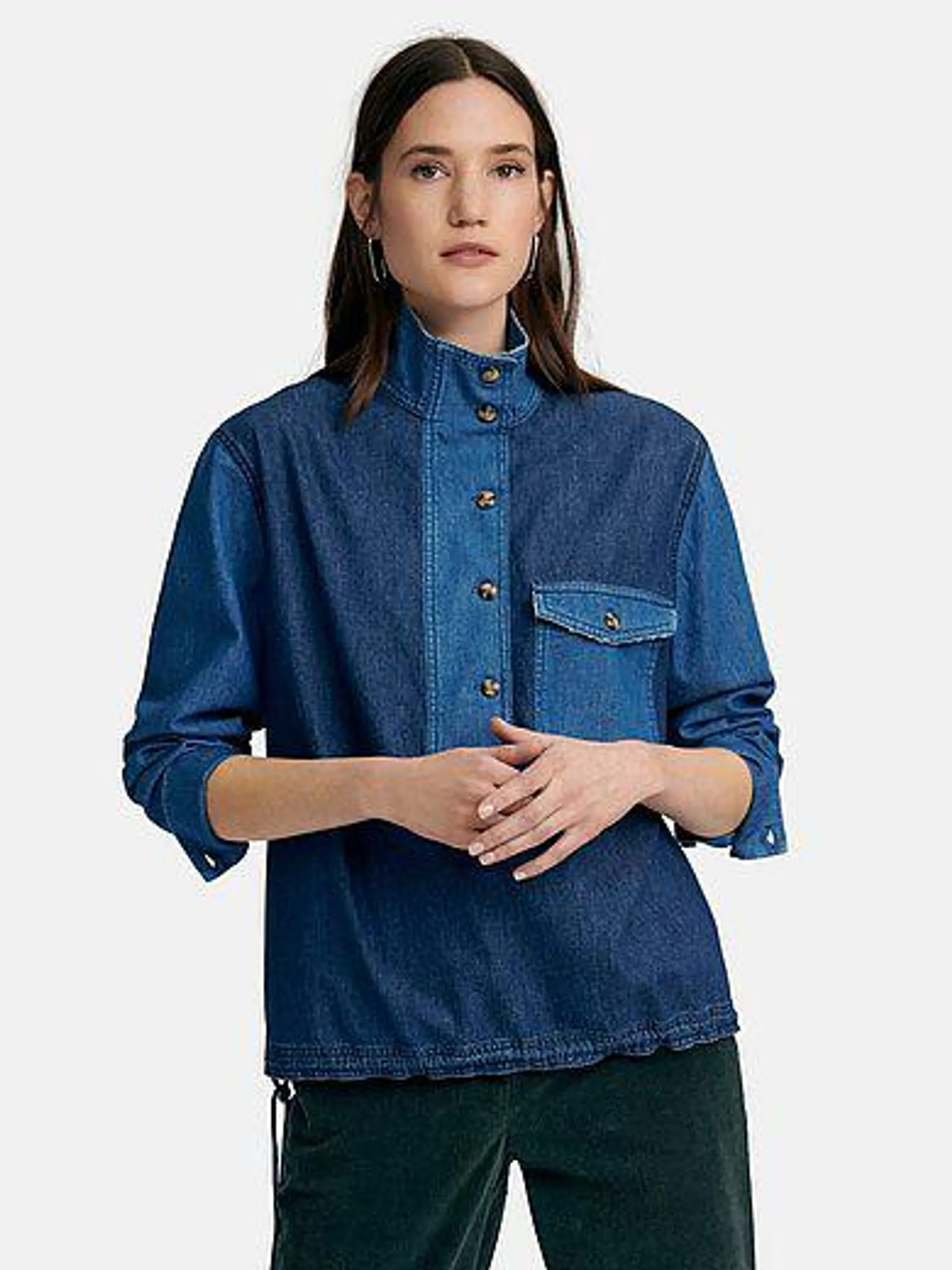Denim blouse in 100% cotton