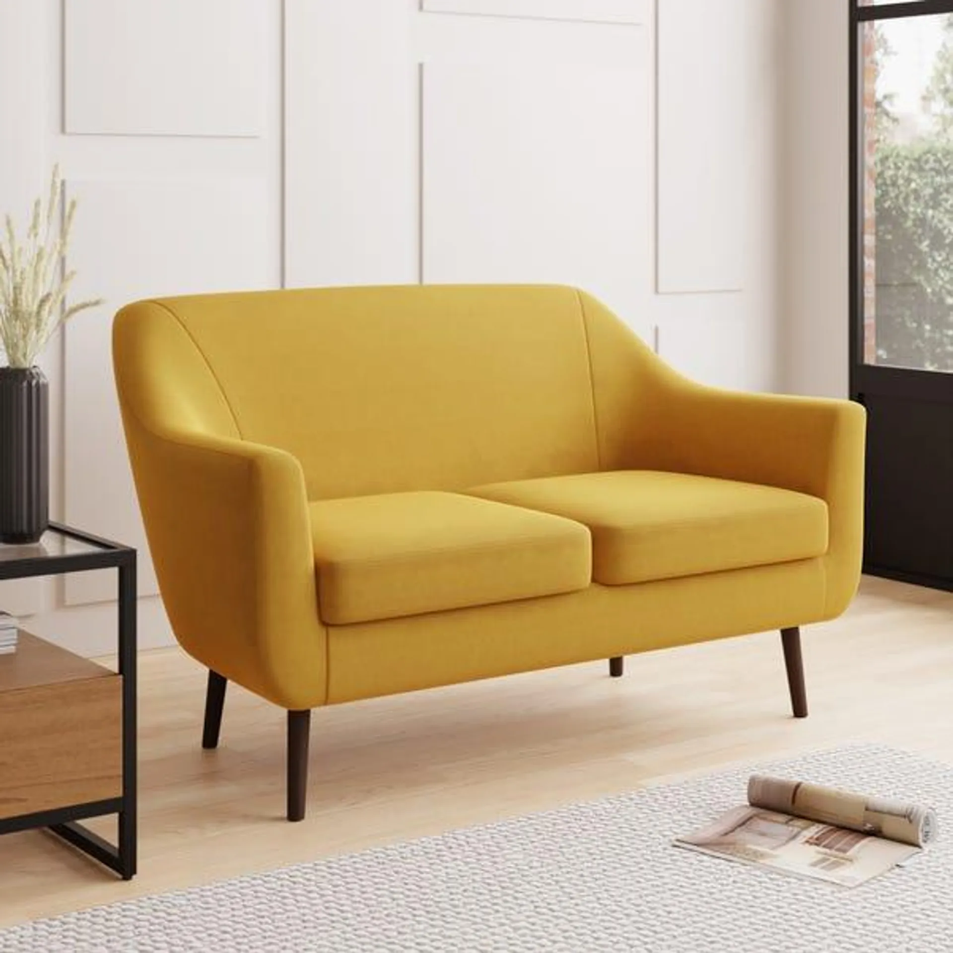 Eddie Velvet 2 Seater Small Tub Sofa