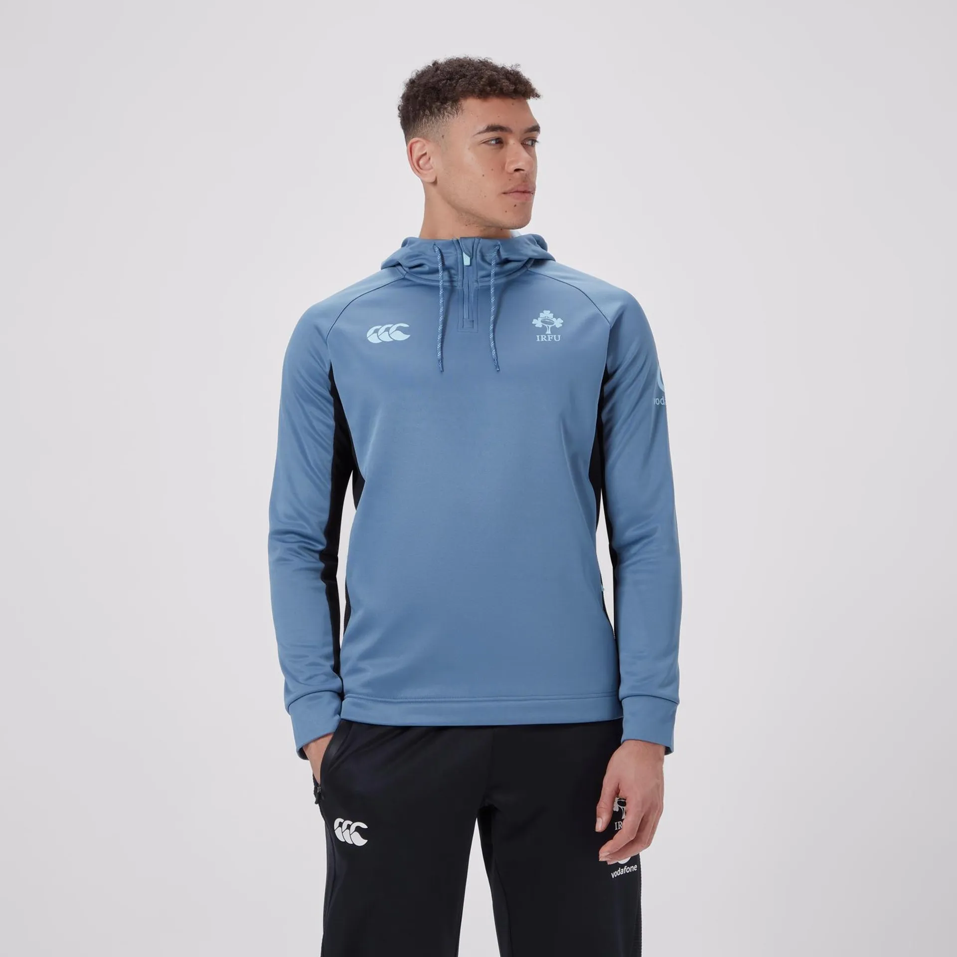 MENS IRELAND OVERHEAD ZIP TRAINING HOODY BLUE