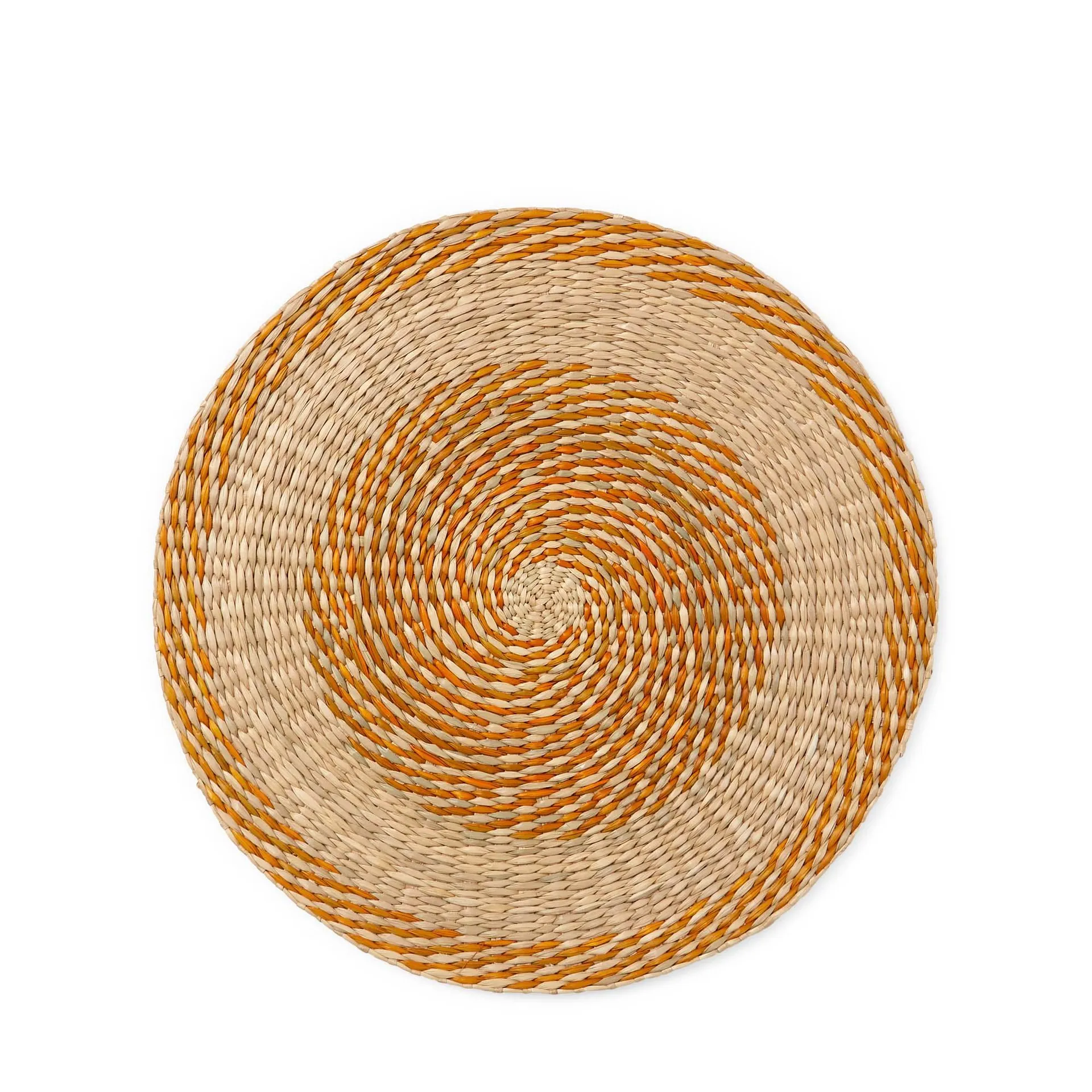Abstract Charm Seagrass Round Placemat Rust & Natural 38cm