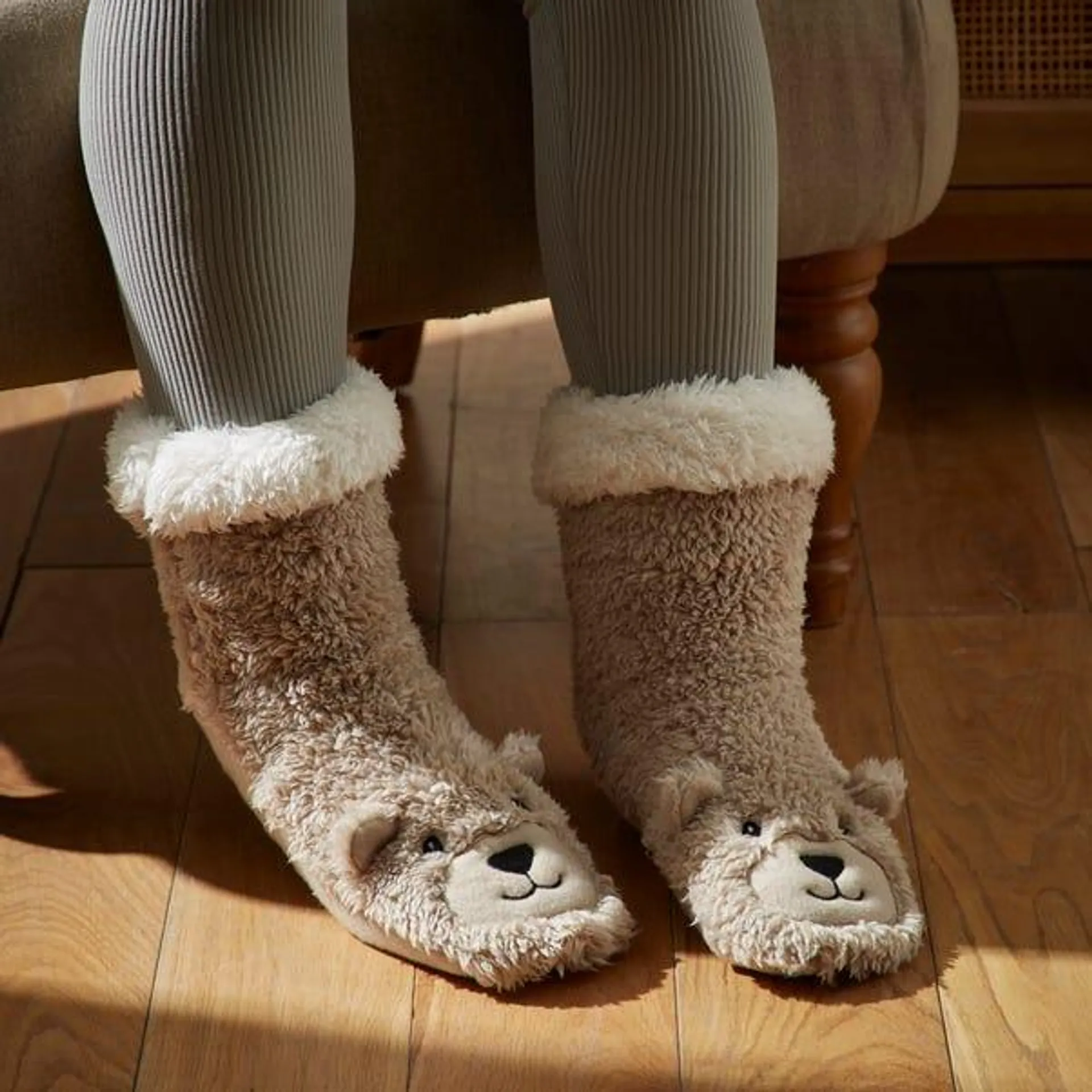 Teddy Bear Slipper Socks