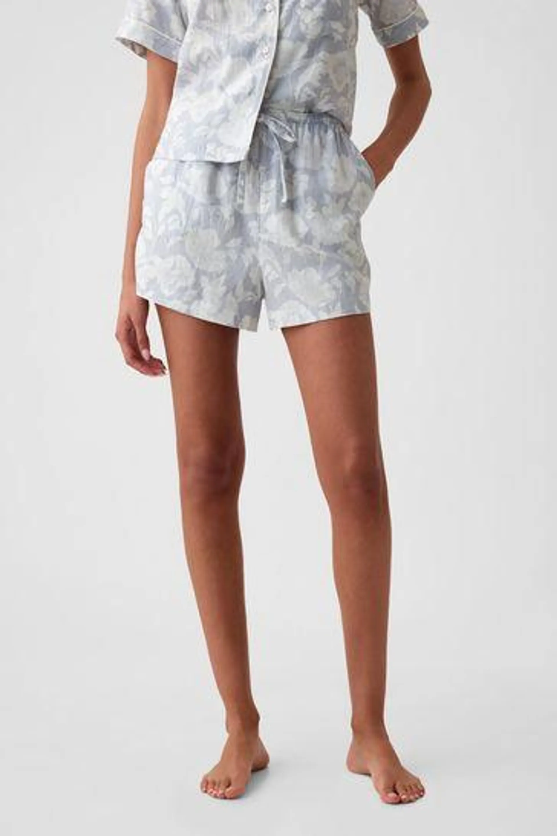 Linen-Blend Pyjama Shorts