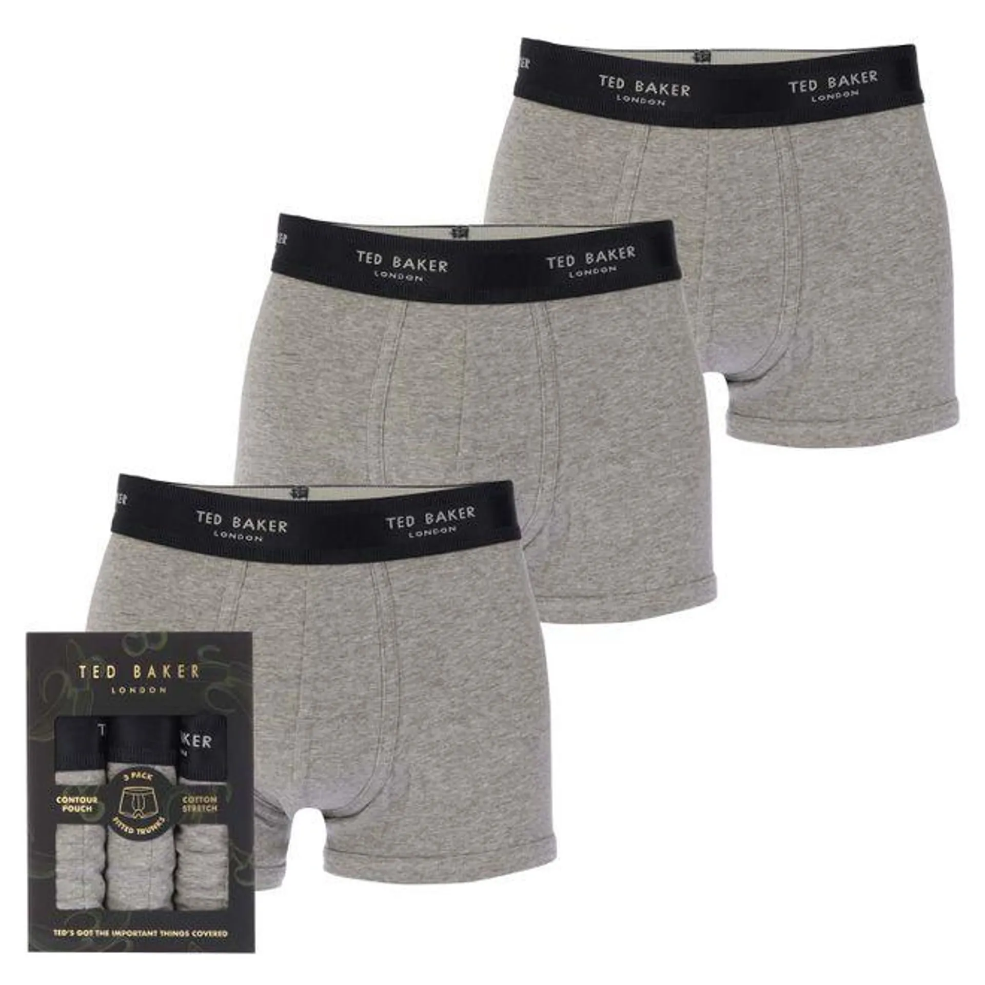 Ted Baker 2 Pack of Modal Trunks in Grey