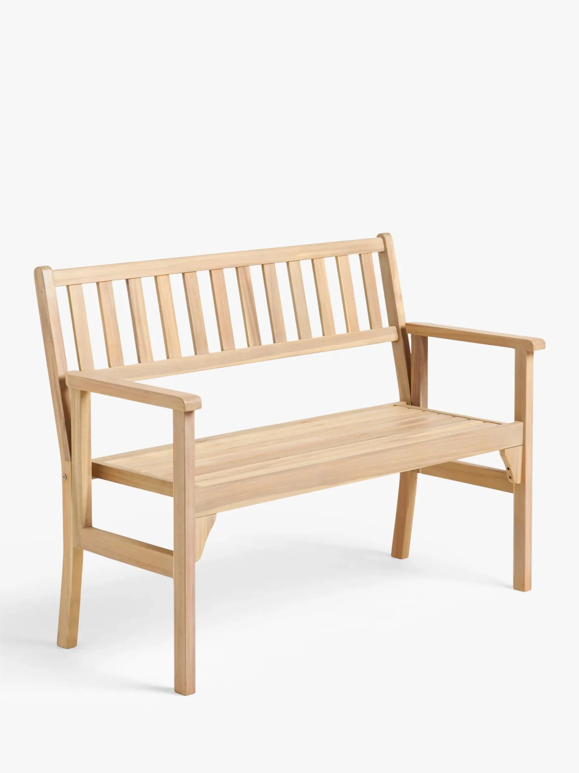 Acacia Wood Foldable 2-Seater Garden Bench, Natural