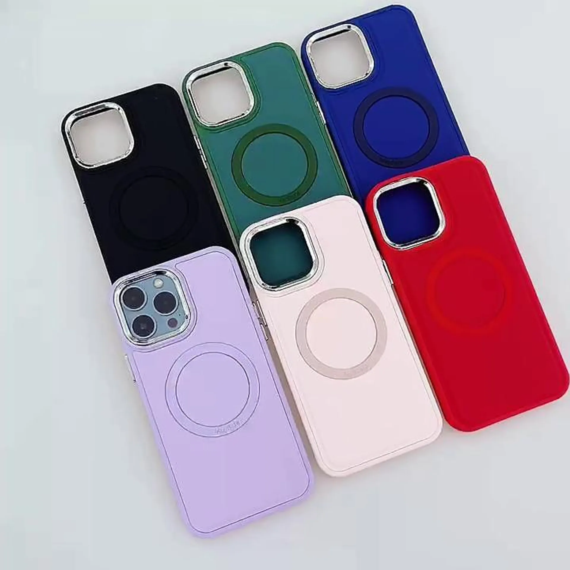 Phone Case For Apple iPhone 15 Pro Max Plus iPhone 14 13 12 11 Plus Pro Max With Magsafe Bumper Frame Magnetic With Card Holder Solid Colored Silicone