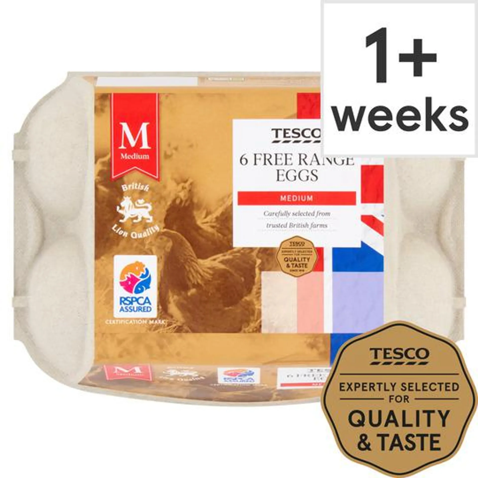 Tesco Medium Free Range Eggs 6 Pack