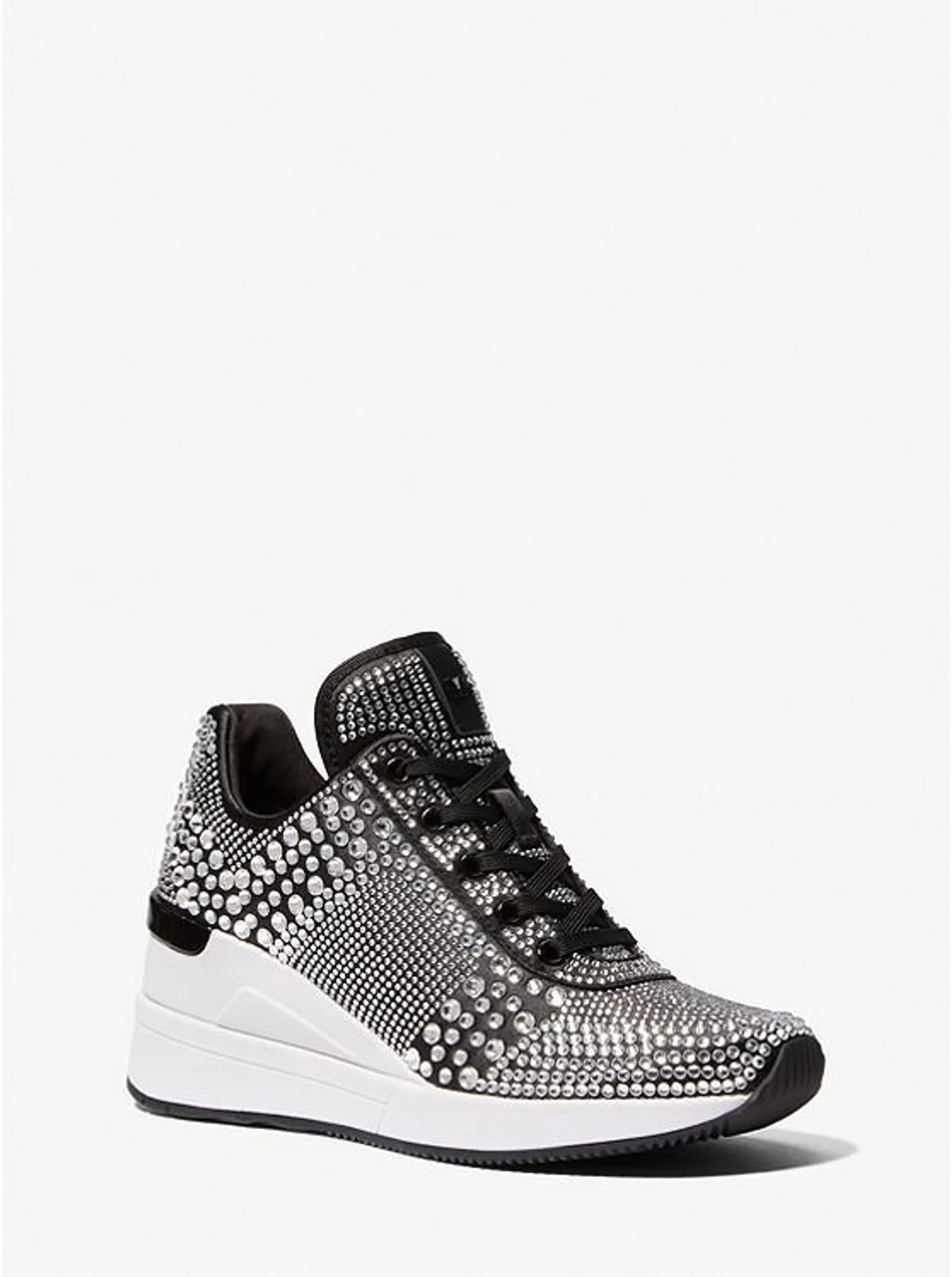 Georgie Crystal Embellished Satin Trainer