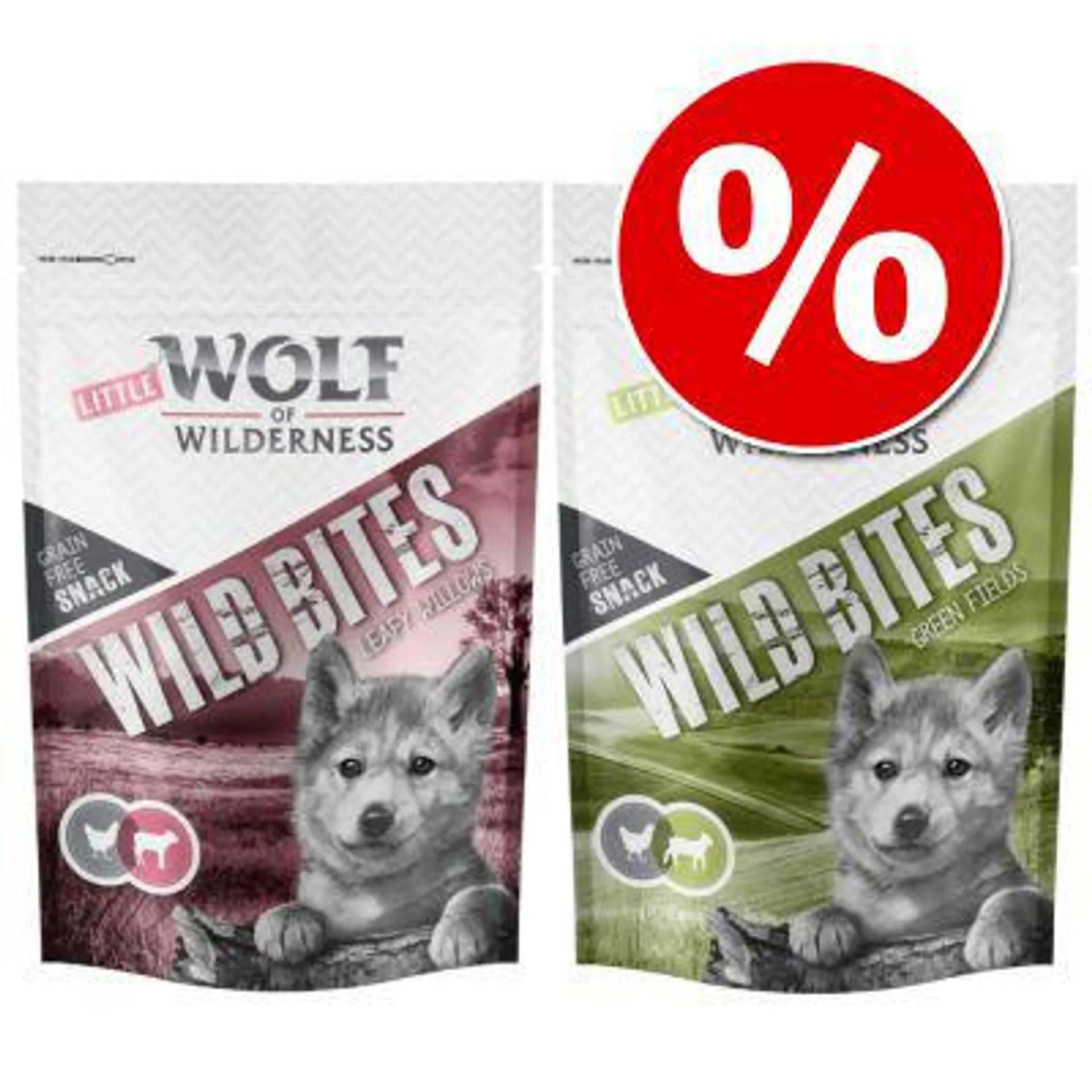 2 x 180g Little Wolf of Wilderness Wild Bites Junior Dog Snacks - Special Price!*