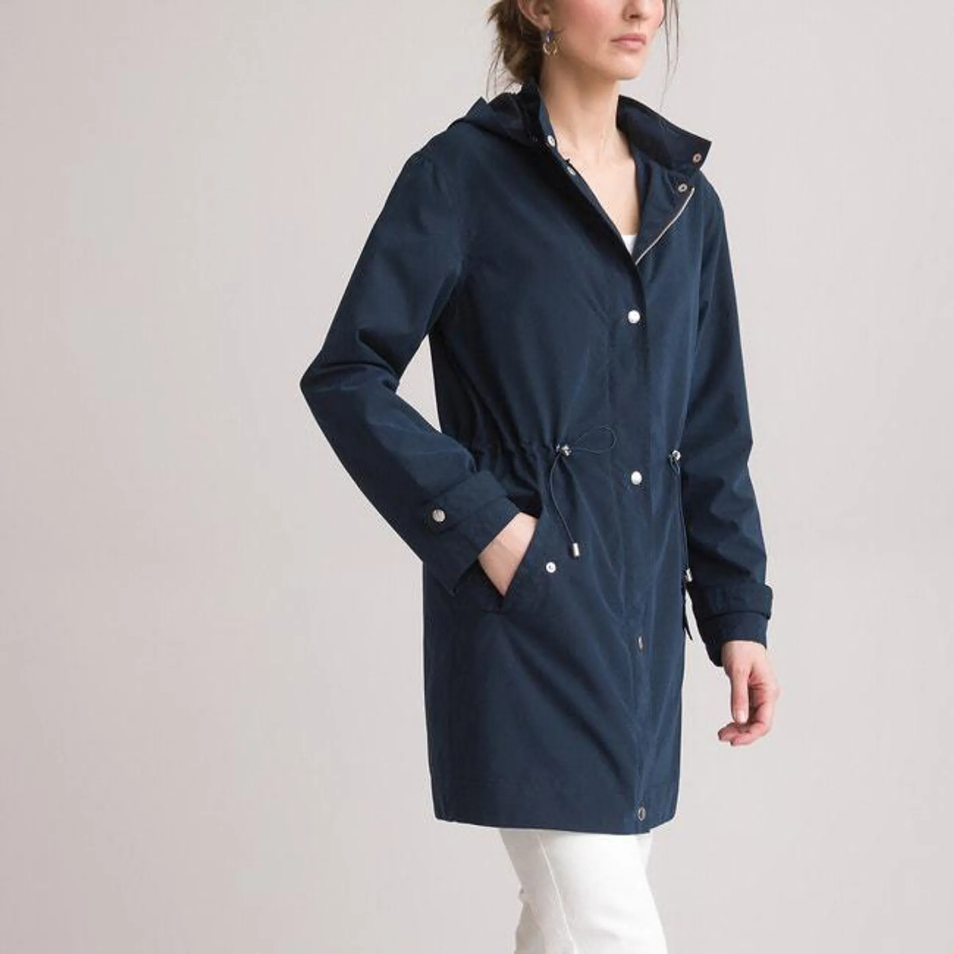 Recycled Mid-Length Parka with Hood, Mid-Season