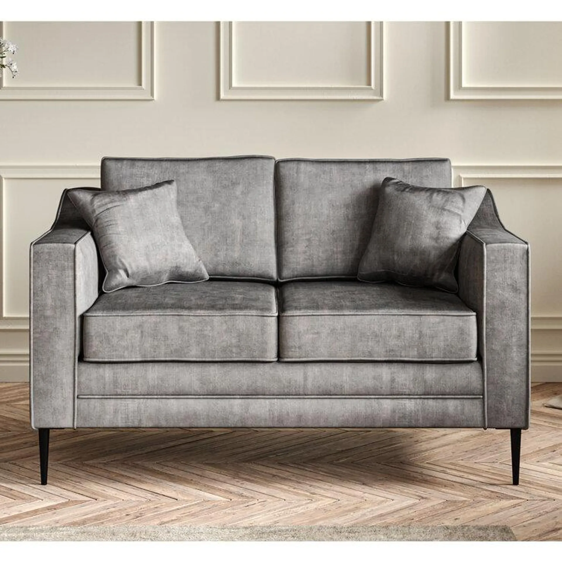 Aspen Grey Velvet 2 Seater Sofa