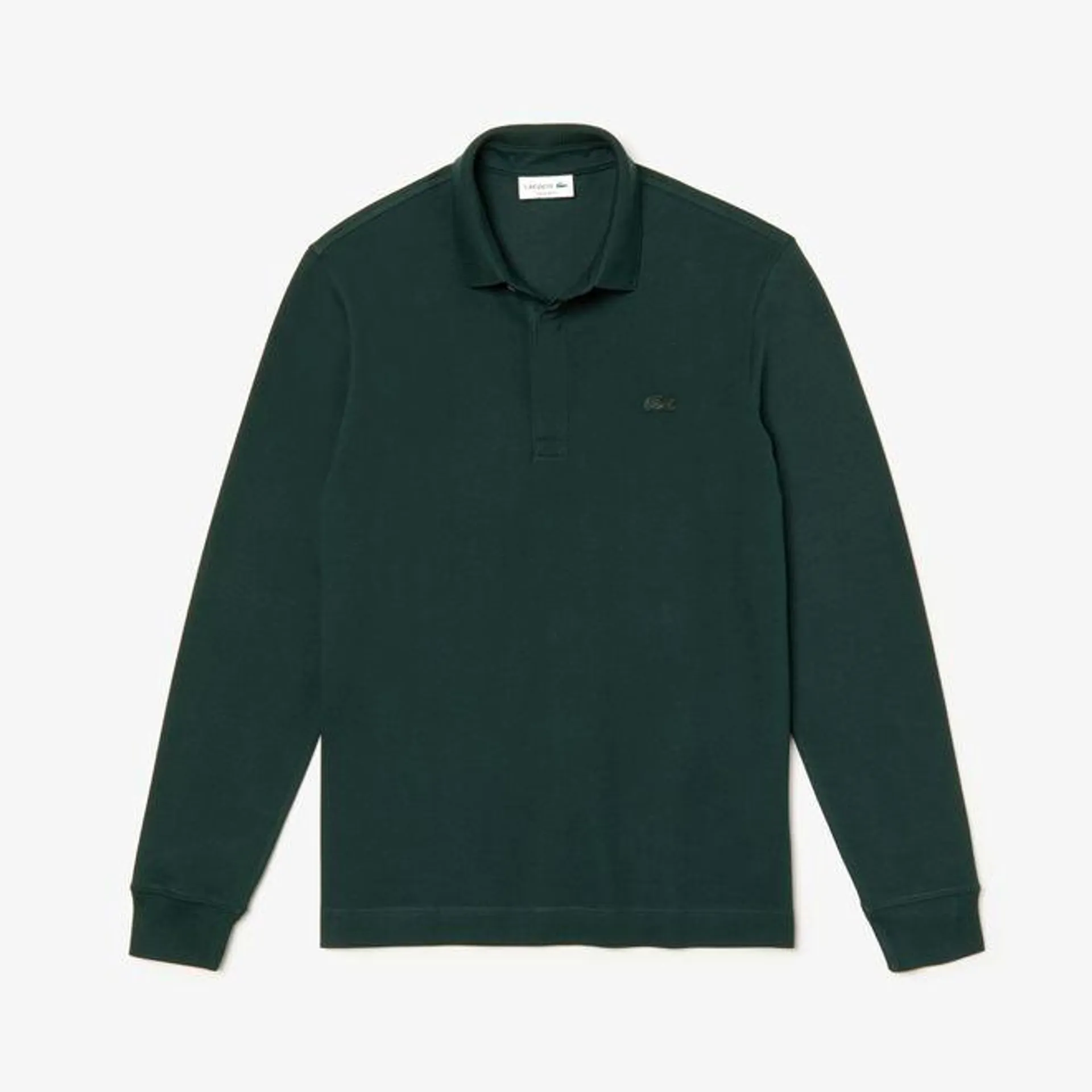 Lacoste Smart Paris Long Sleeve Stretch Cotton Polo Shirt in Green