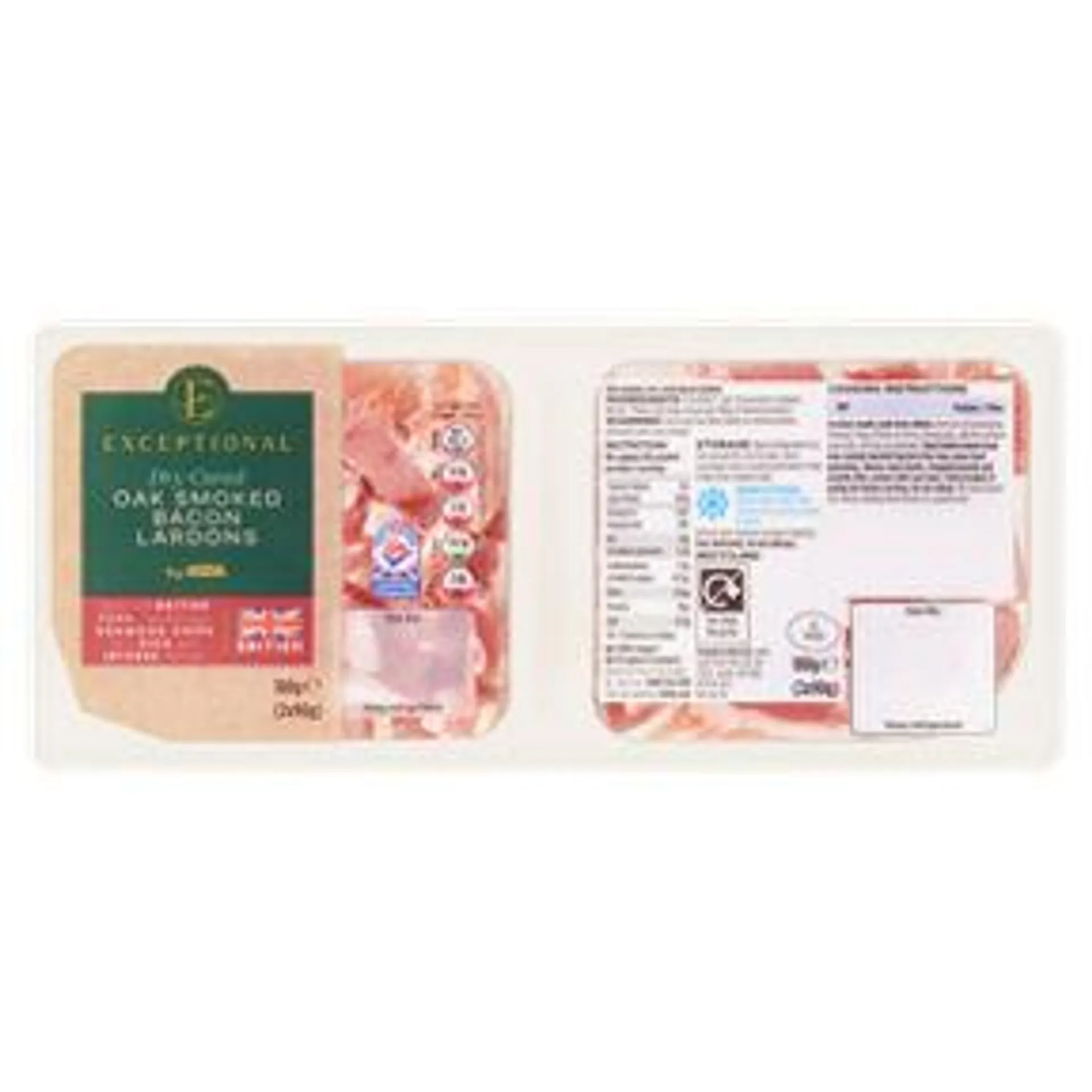 Exceptional by ASDA Dry Cured Oak Smoked Bacon Lardons 2 x 90g (180g)