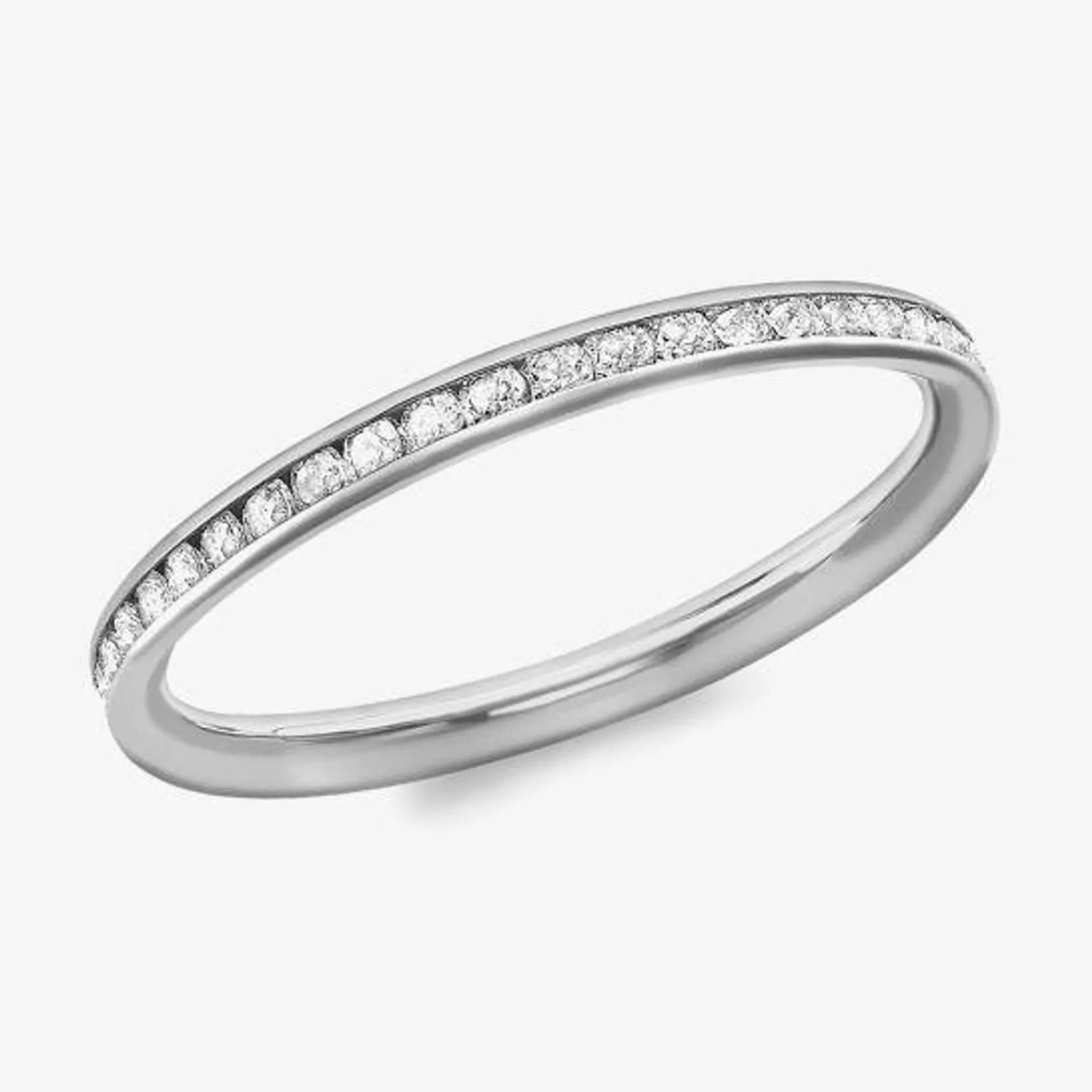 9ct White Gold 2mm Crystal-Set Eternity Ring 5.84.9069