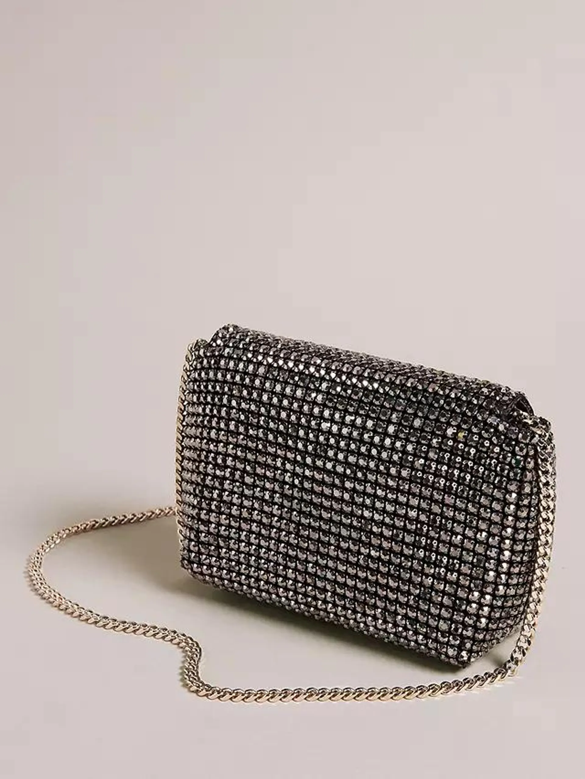 Gliters Crystal Embellished Clutch Bag