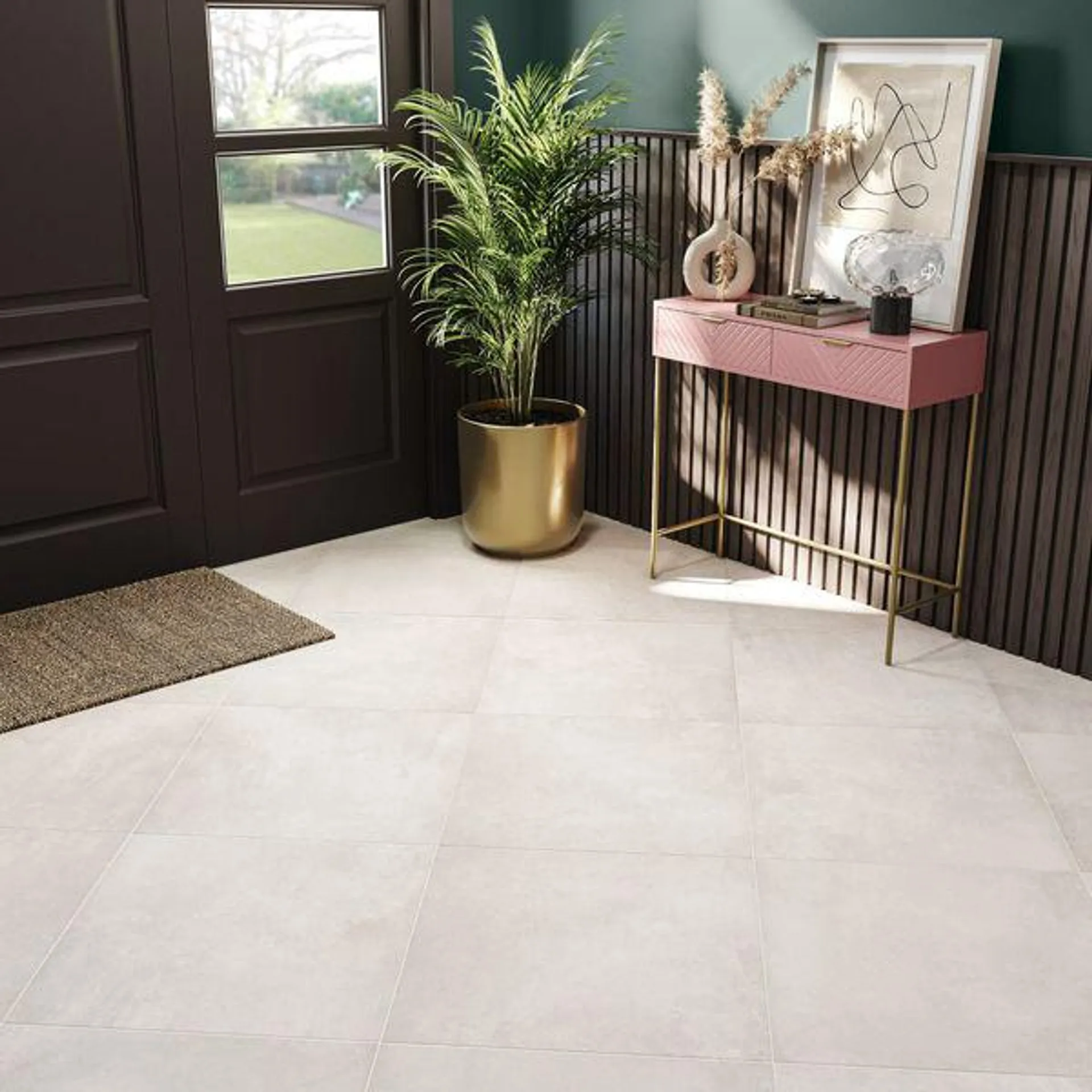 Cimento Blanco Concrete Effect 600x600 Wall and Floor Tile