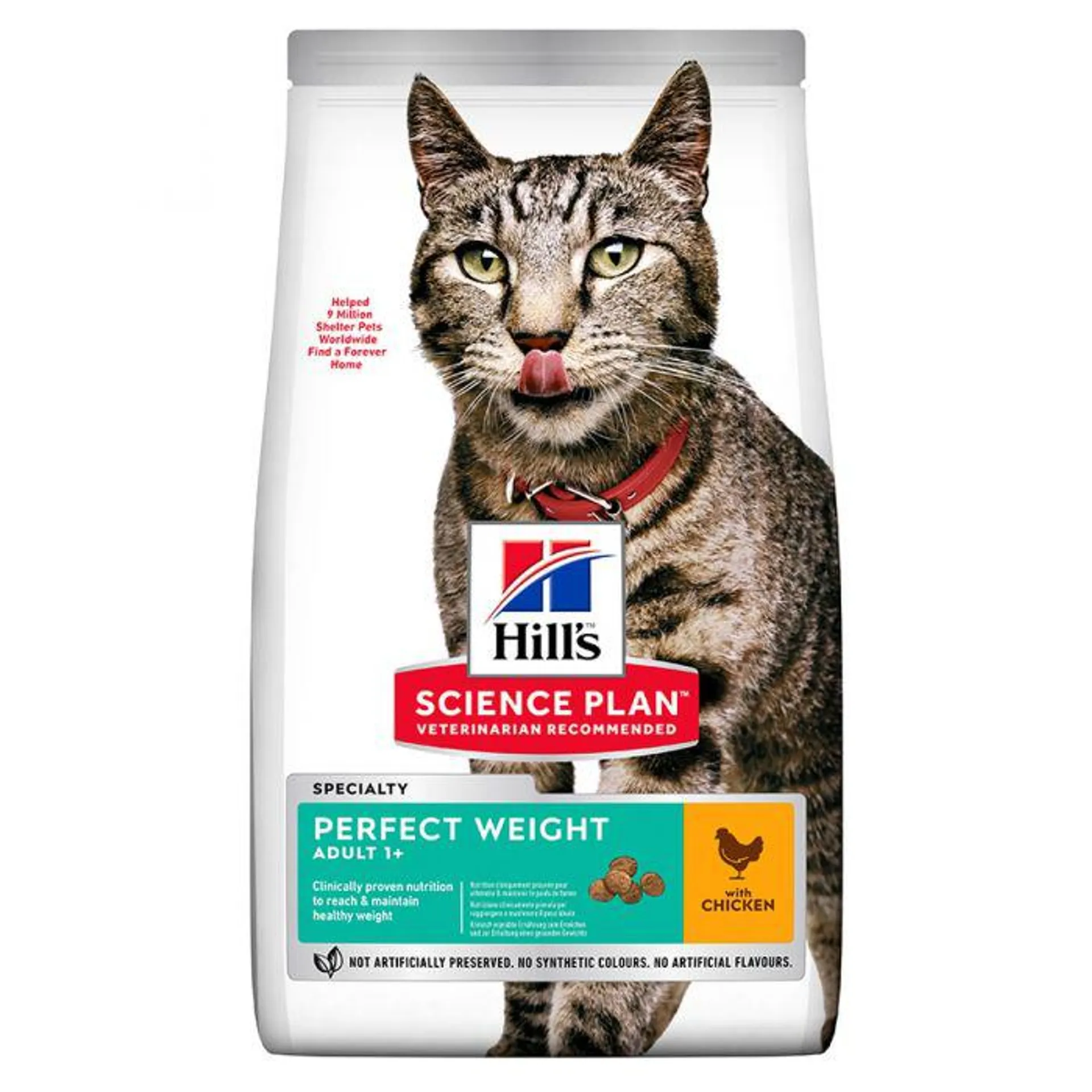 Hills Science Plan Adult Cat Perfect Weight Food With Chicken 1.5kg