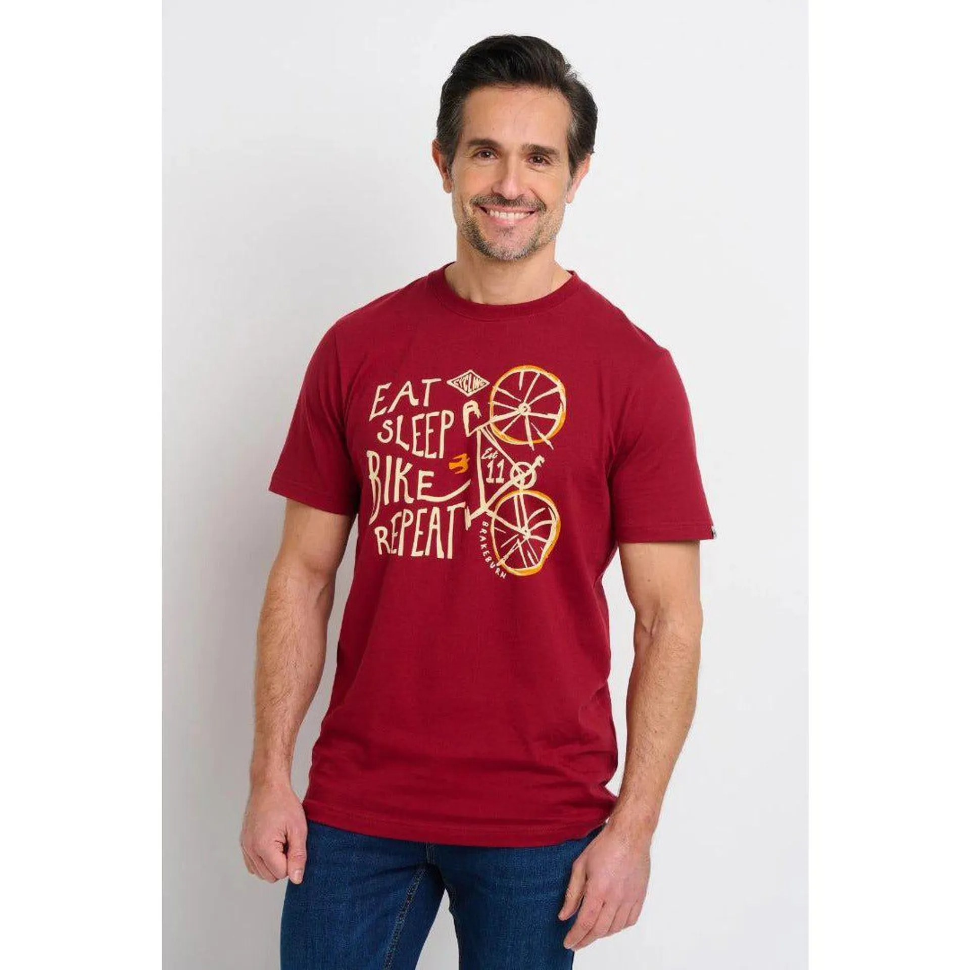 Brakeburn Eat Sleep Bike Tee - Maroon