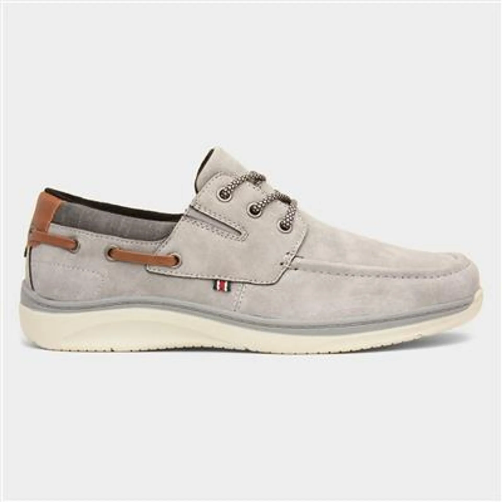 Harlan Mens Grey Boat Shoe