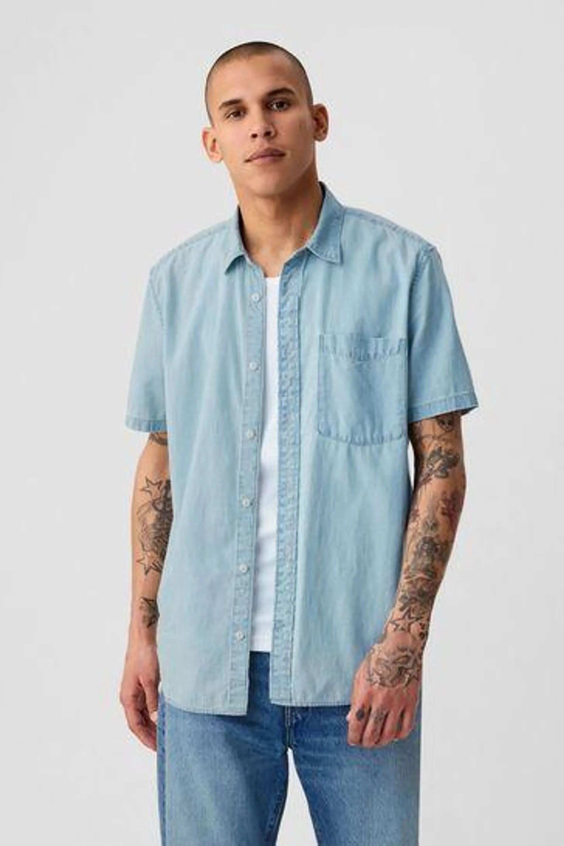 Denim Short Sleeve Shirt