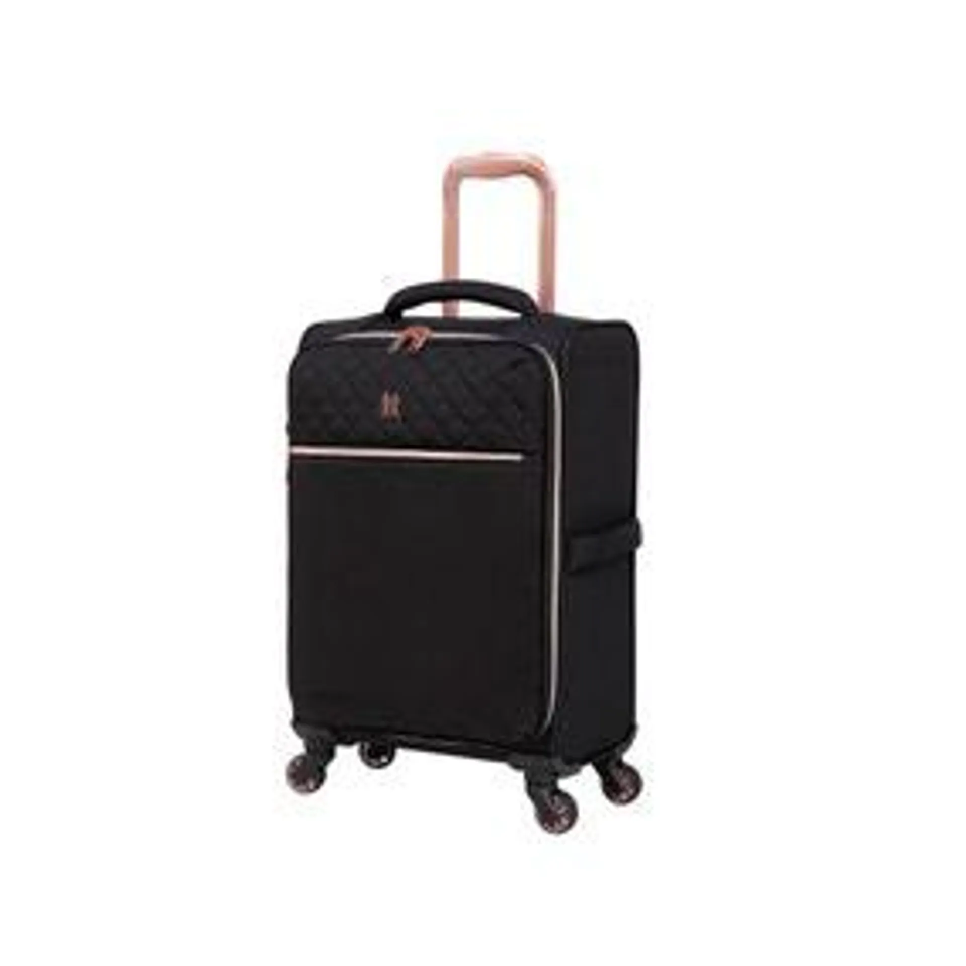 IT Luggage Black & Rose Gold Divinity 4 Wheel Suitcase