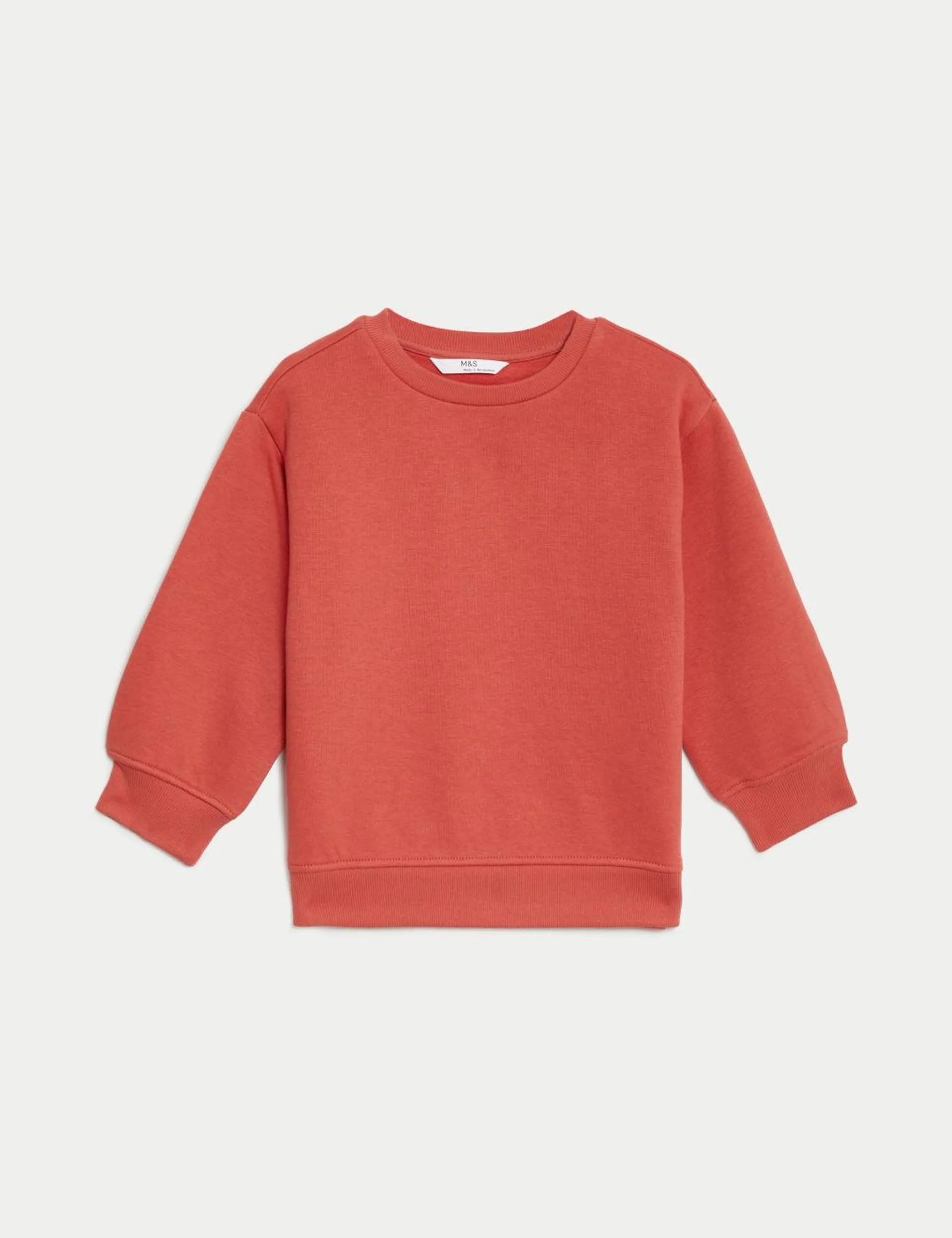 Cotton Rich Plain Sweatshirt (2-8 Yrs)